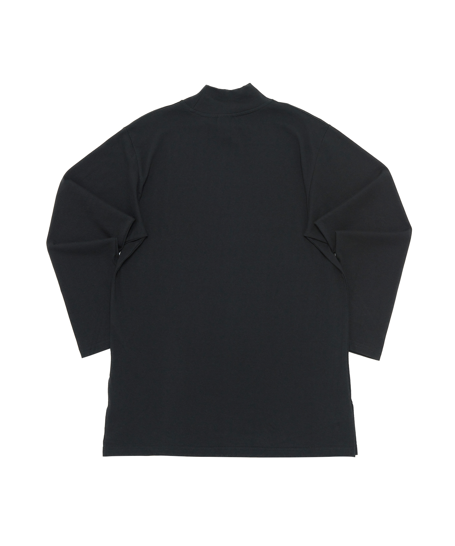 HALF TURTLE-NECK INNER LAYERED TEE (Black)
