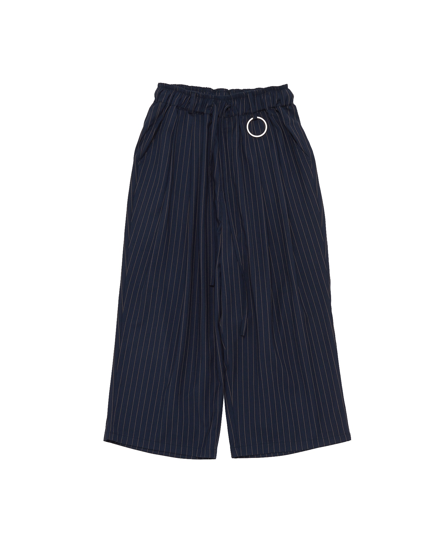 STRIPE OR PLAIN WIDE PANTS (Stripe Navy)