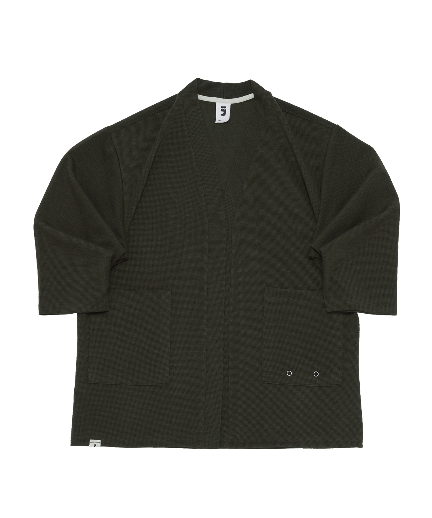 WOOL HERITAGE NON-BUTTON CARDIGAN (Khaki)