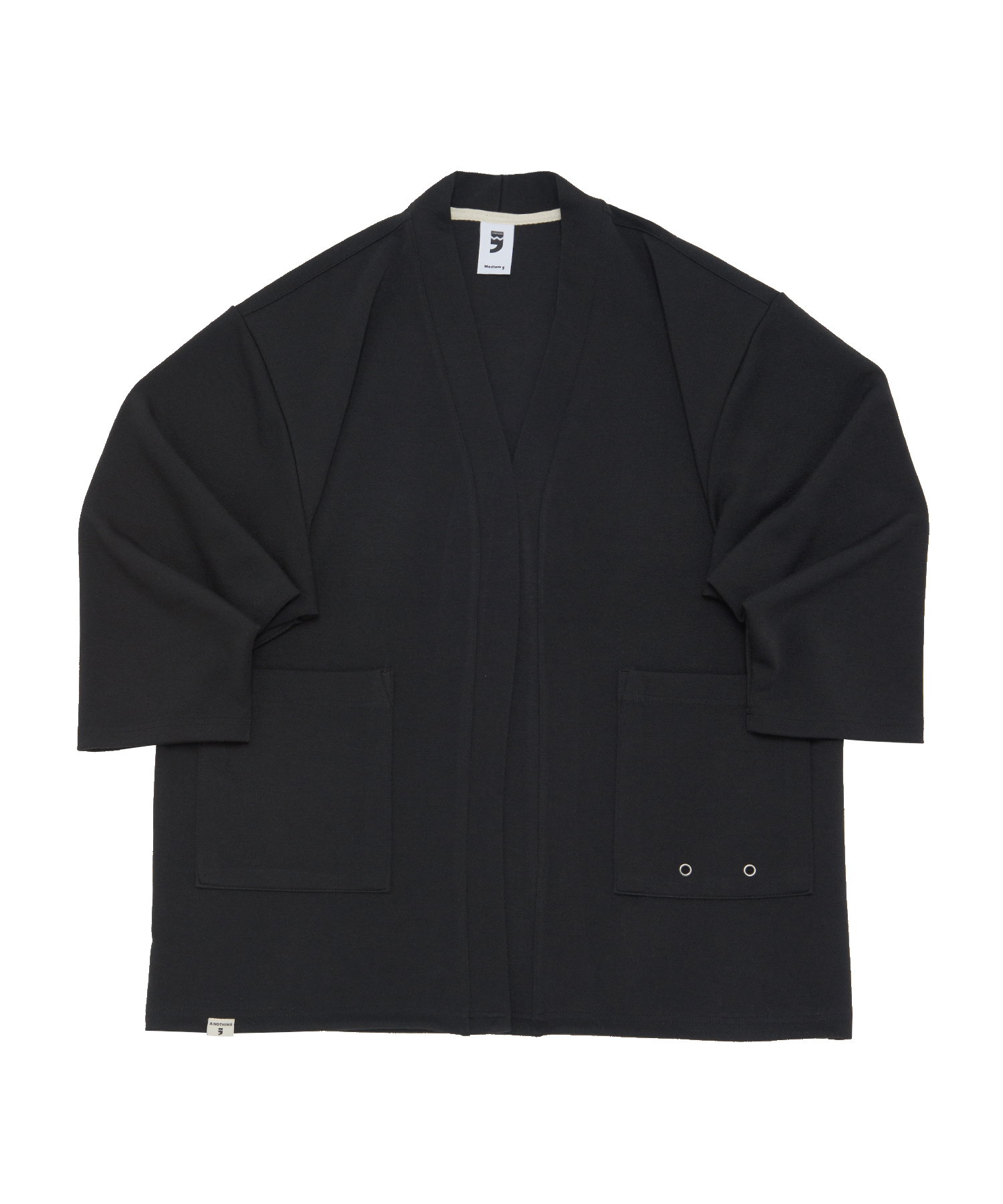WOOL HERITAGE NON-BUTTON CARDIGAN (Black)