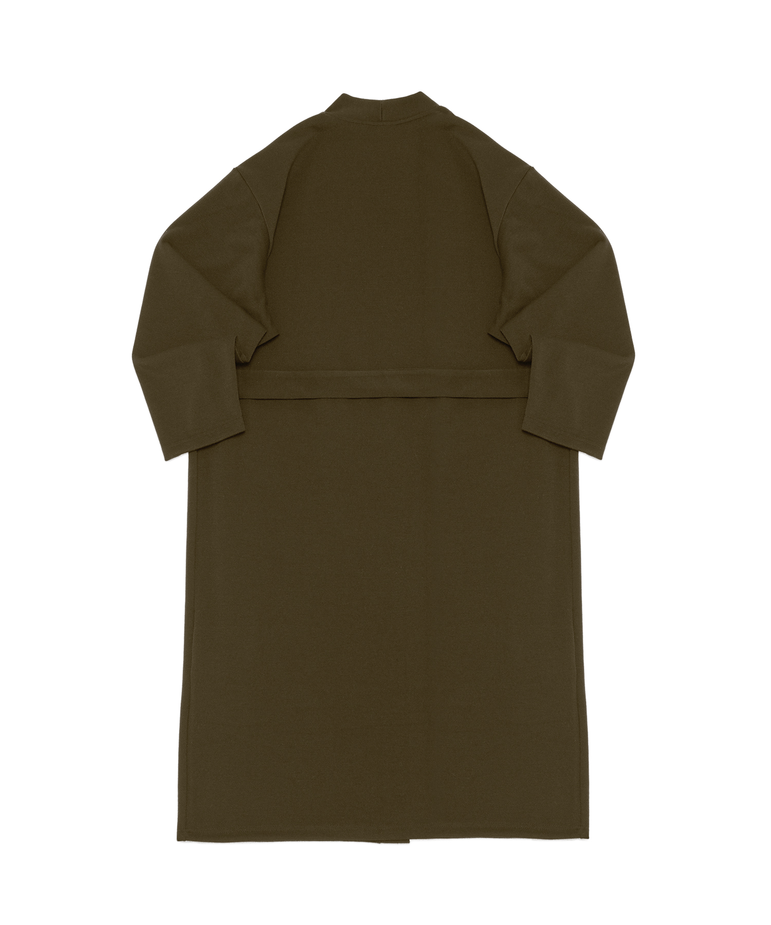 WOOL KNIT LAYERED ROBE CARDIGAN (Brown)