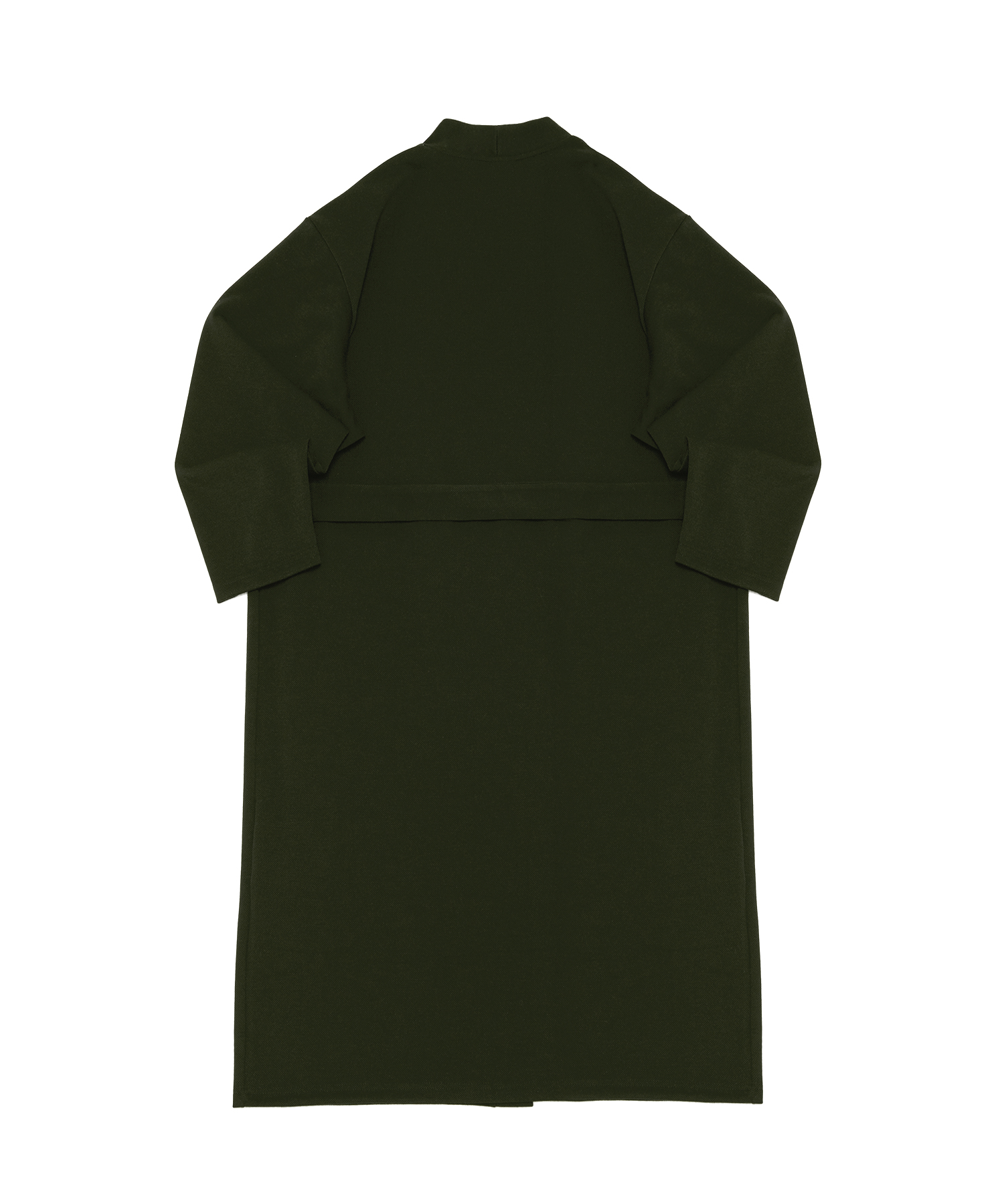 WOOL KNIT LAYERED ROBE CARDIGAN (Khaki)
