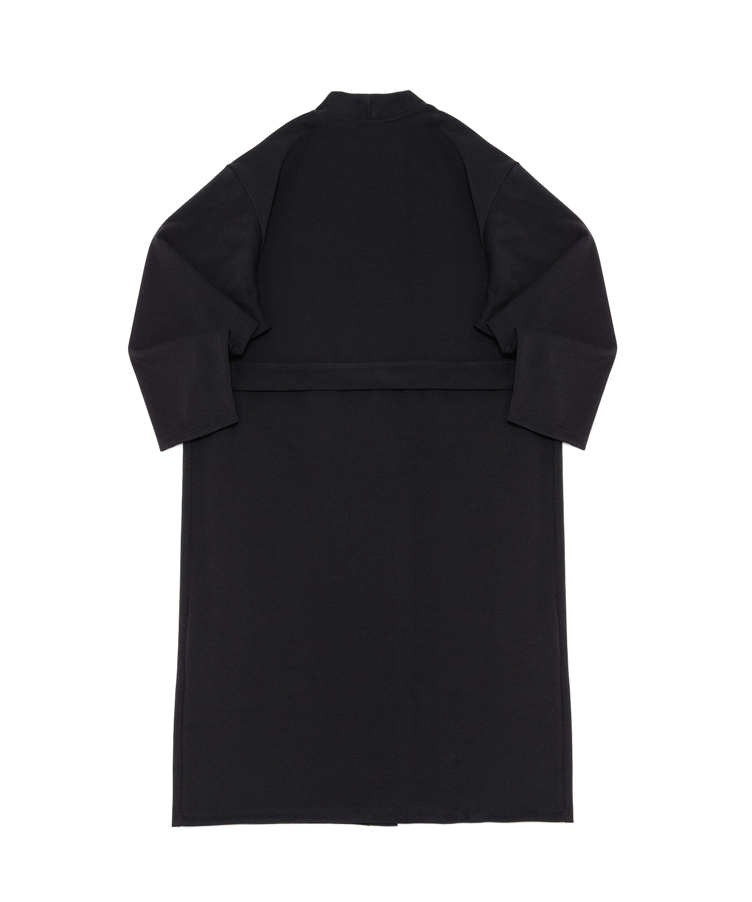 WOOL KNIT LAYERED ROBE CARDIGAN (Black)