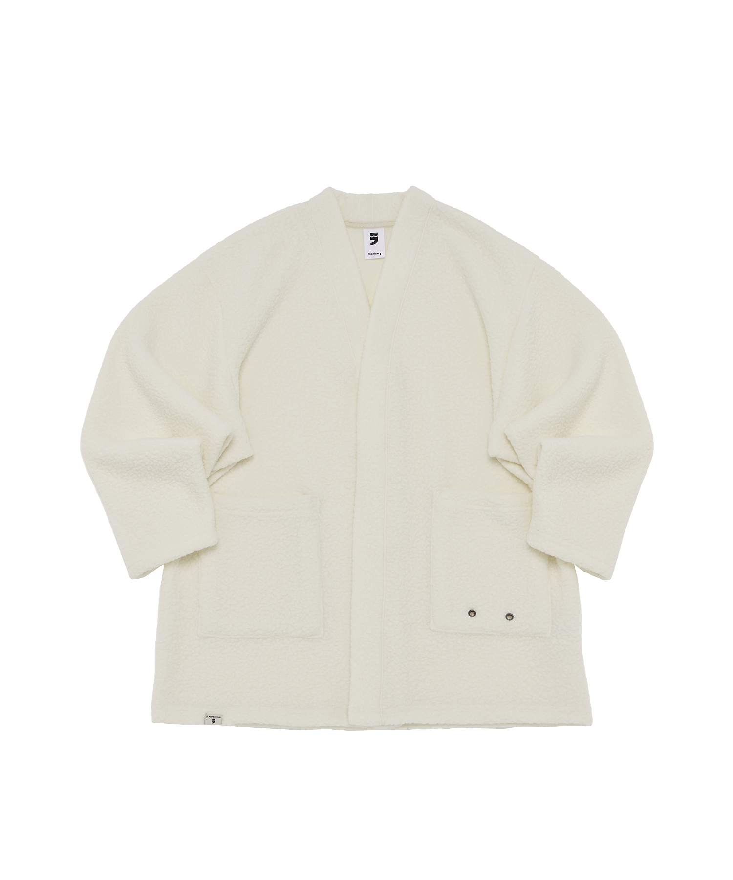 ALPACA HAMMER FLEECE HERITAGE CARDIGAN (Ivory)