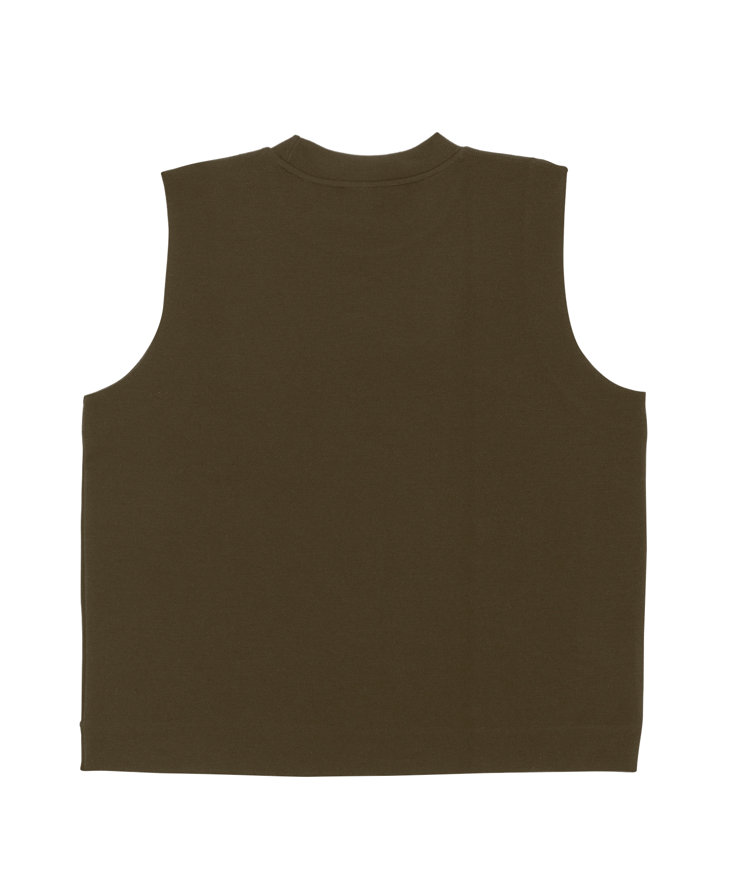REVERSAL CUT WOOL KNIT VEST (Brown)