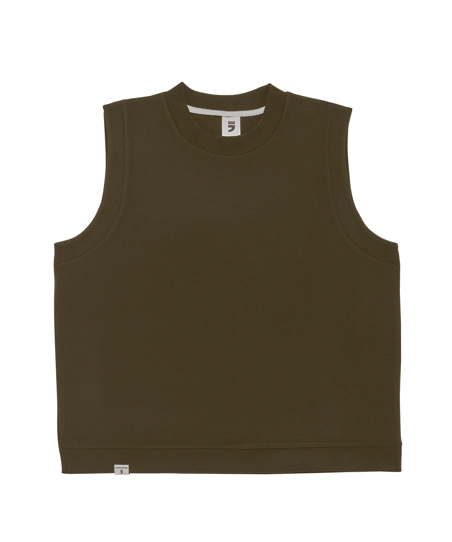 REVERSAL CUT WOOL KNIT VEST (Brown)