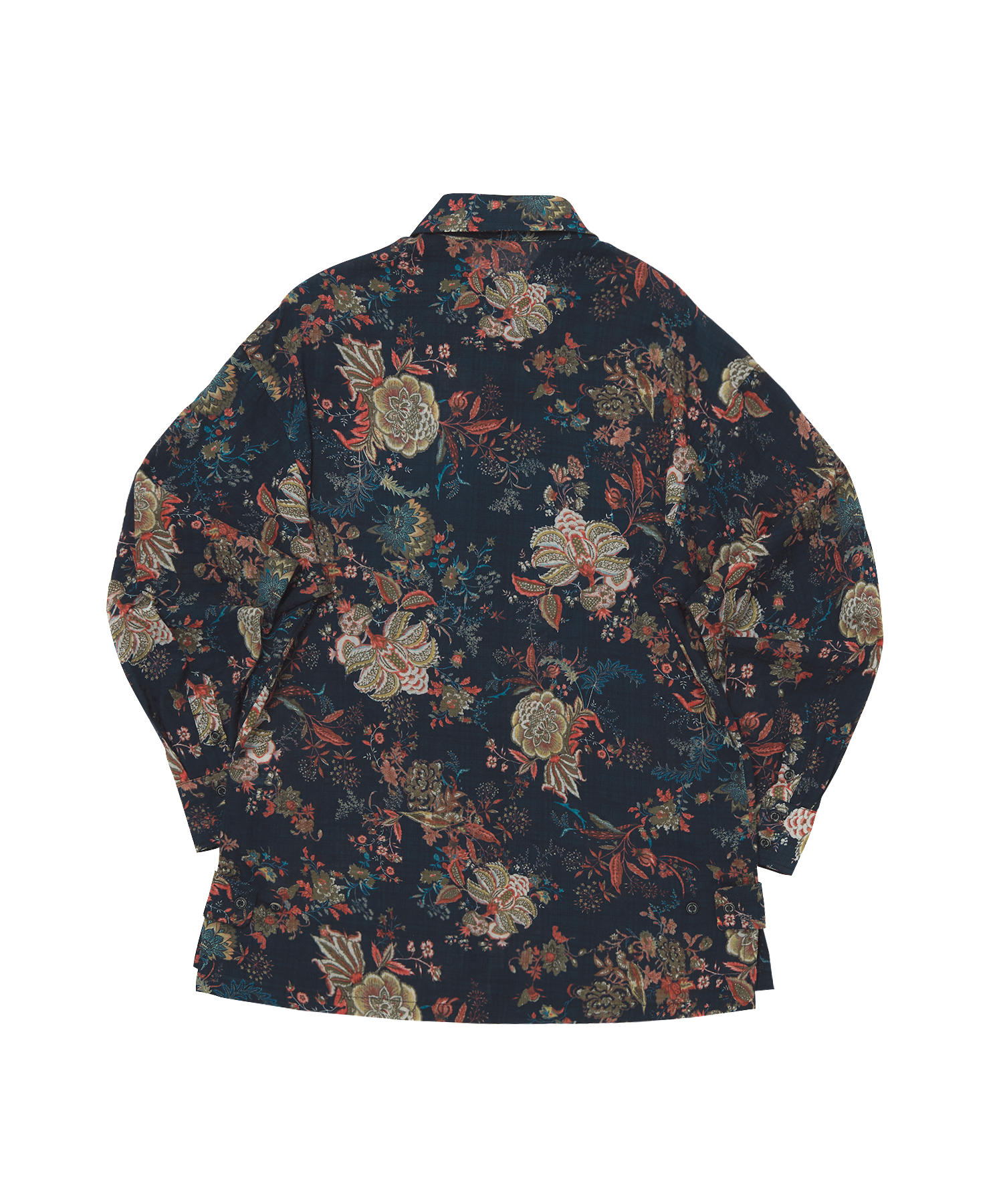 VINTAGE FLOWER DROP-SHOULDER SHIRT (Navy)