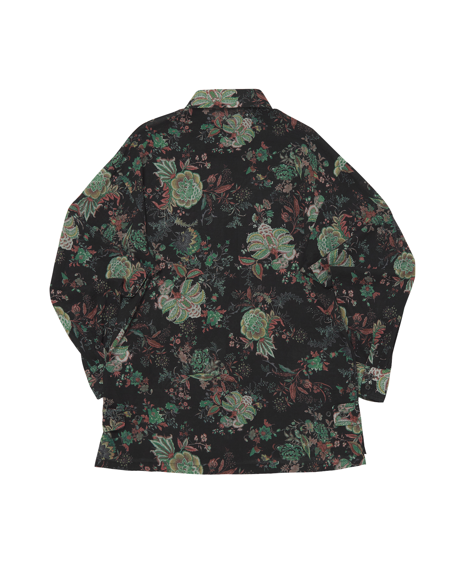 VINTAGE FLOWER DROP-SHOULDER SHIRT (Black)