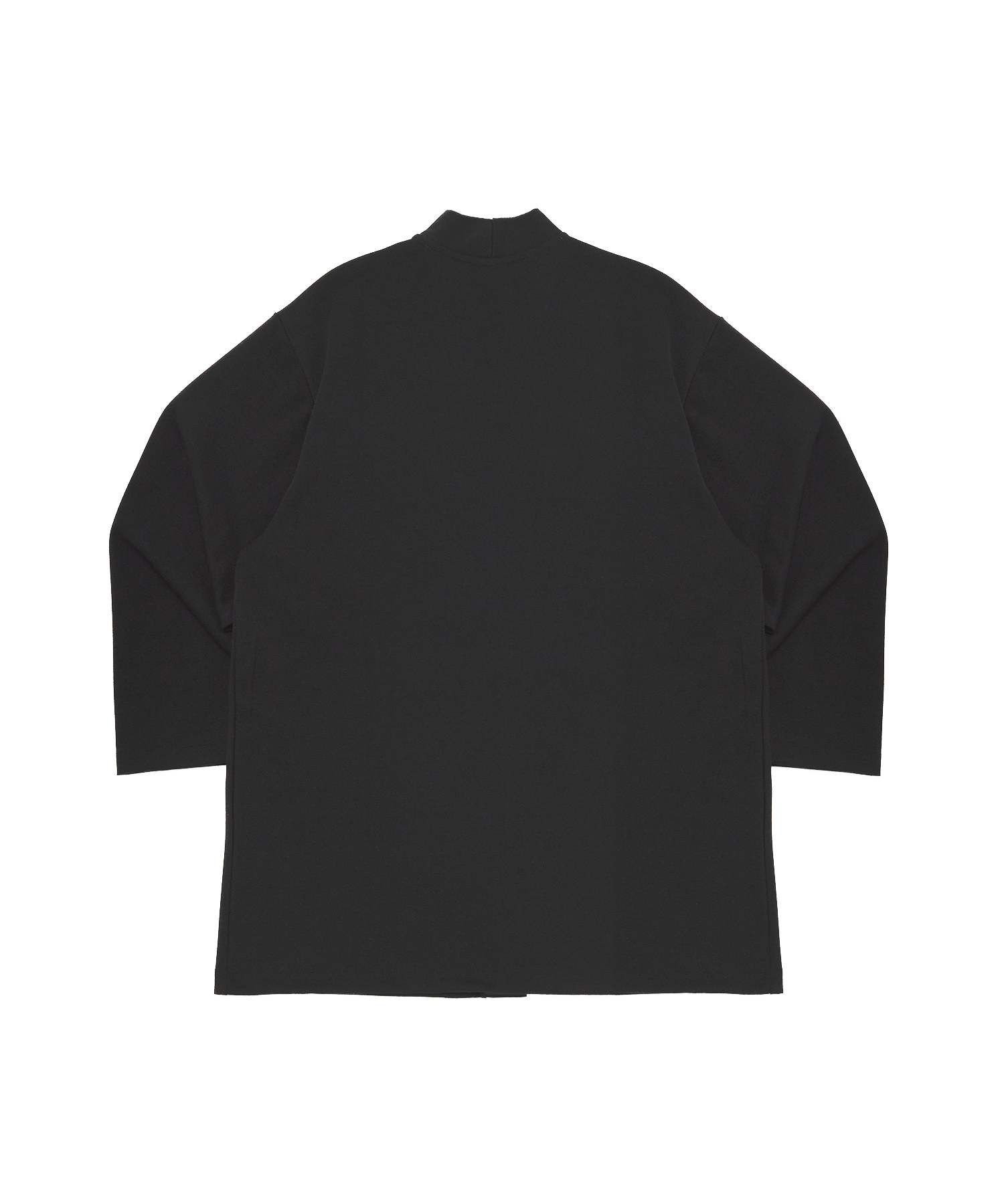 WOOL KNIT TOGGLE-BUTTON CARDIGAN (Black)