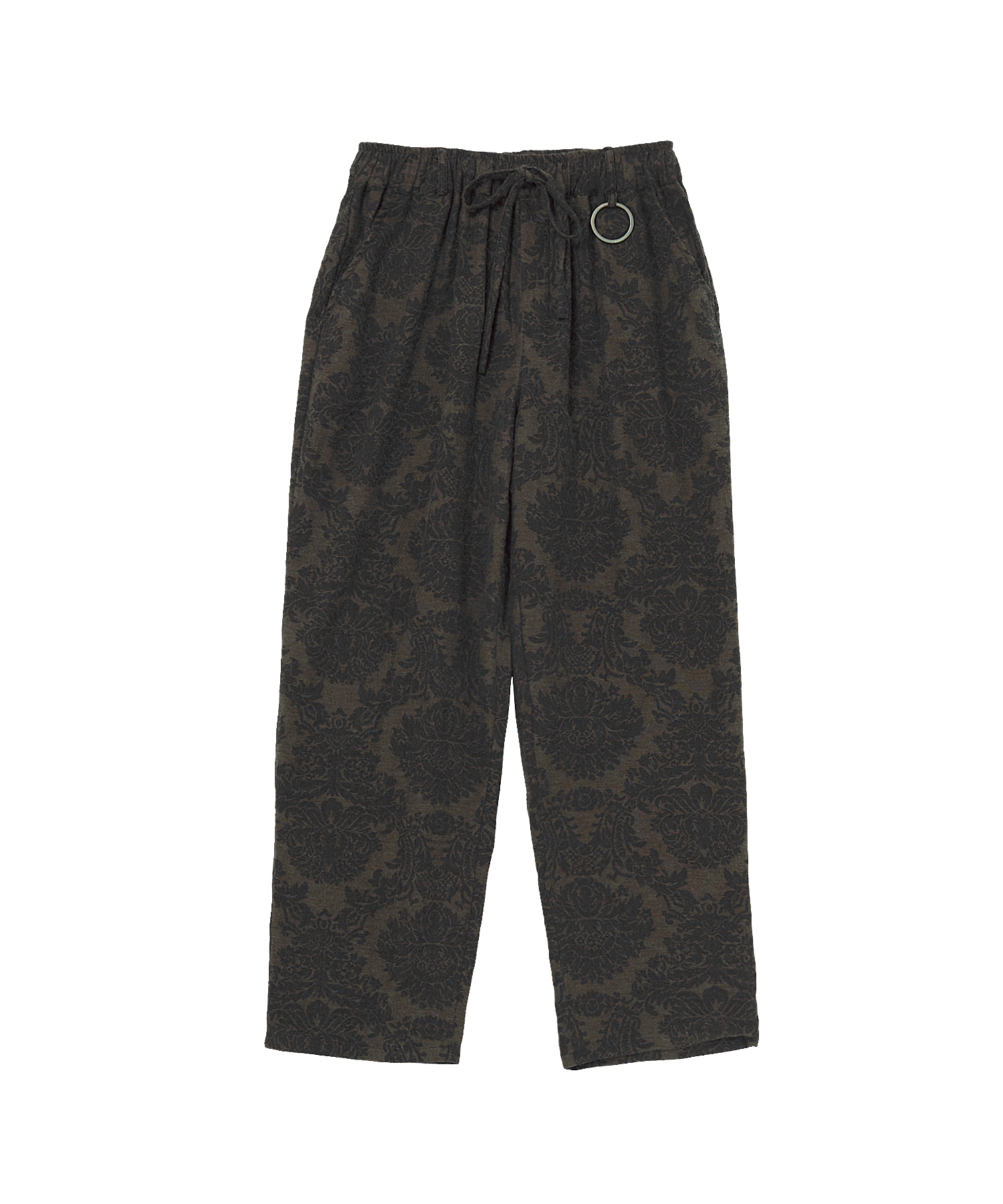BAROQUE PATTERN LOOSE-FIT PANTS (Brown)