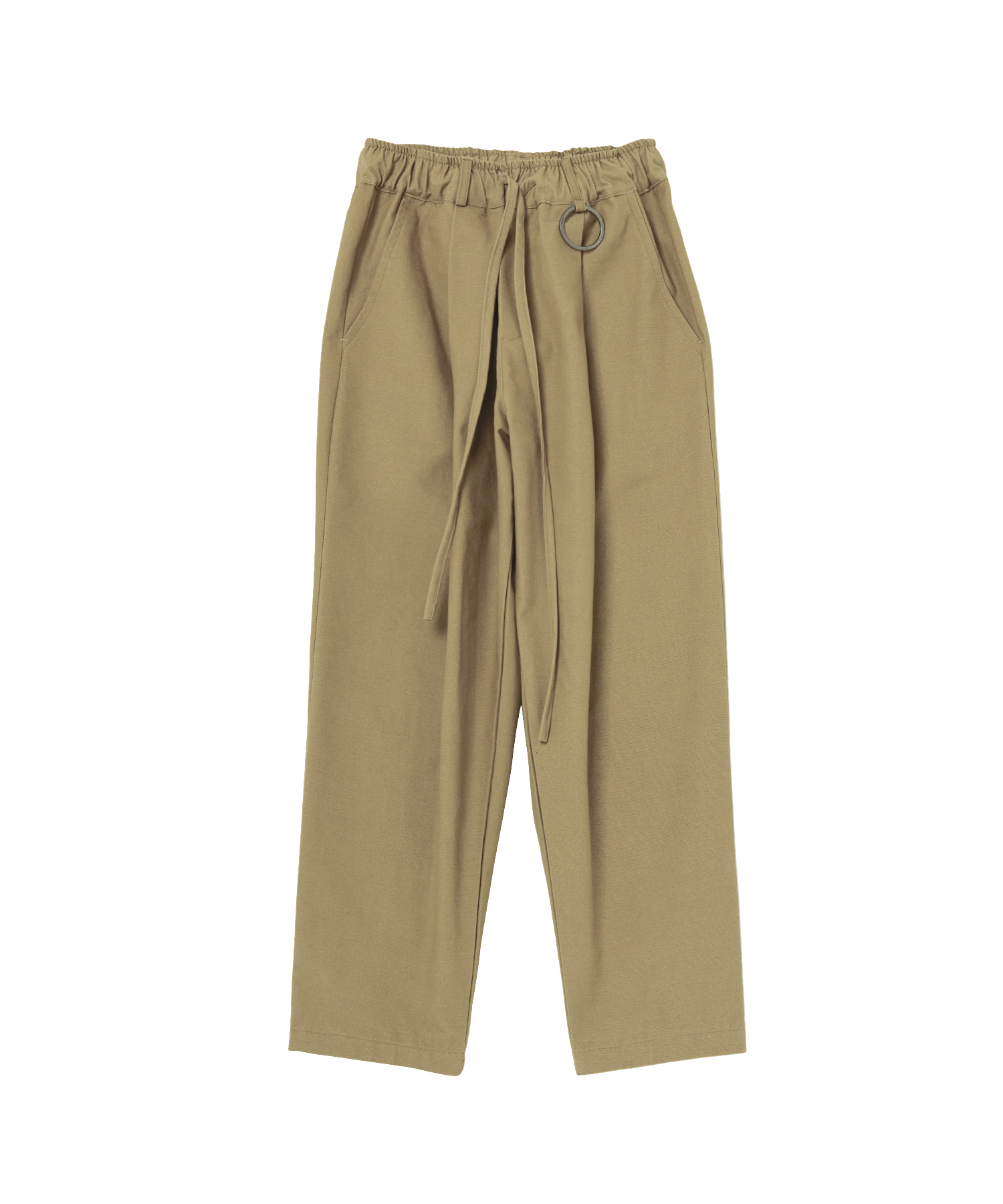 WASHED-CANVAS BALLOON-FIT PANTS (Beige)