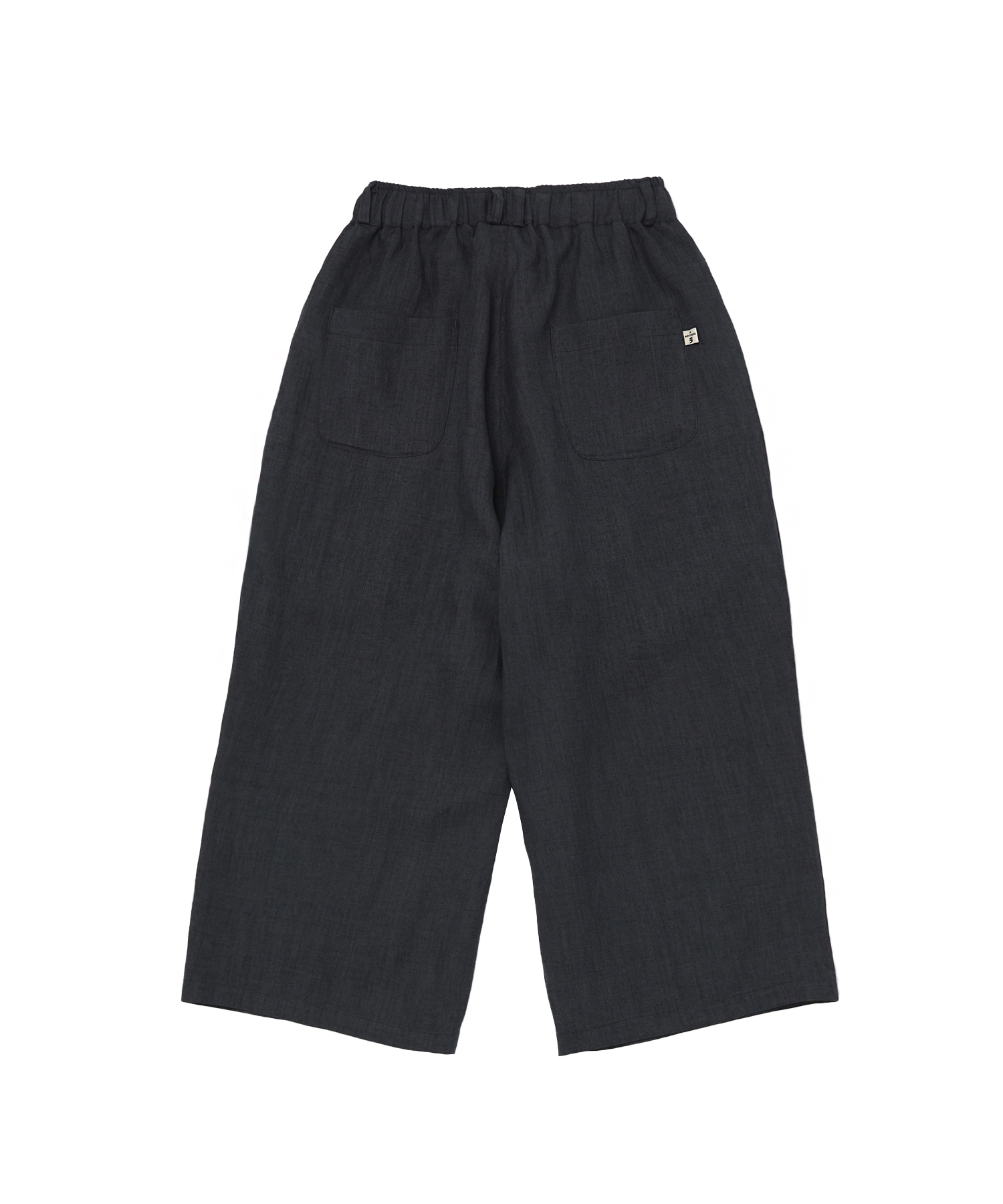 RAIN-DROP ICE LINEN WIDE PANTS (Charcoal)