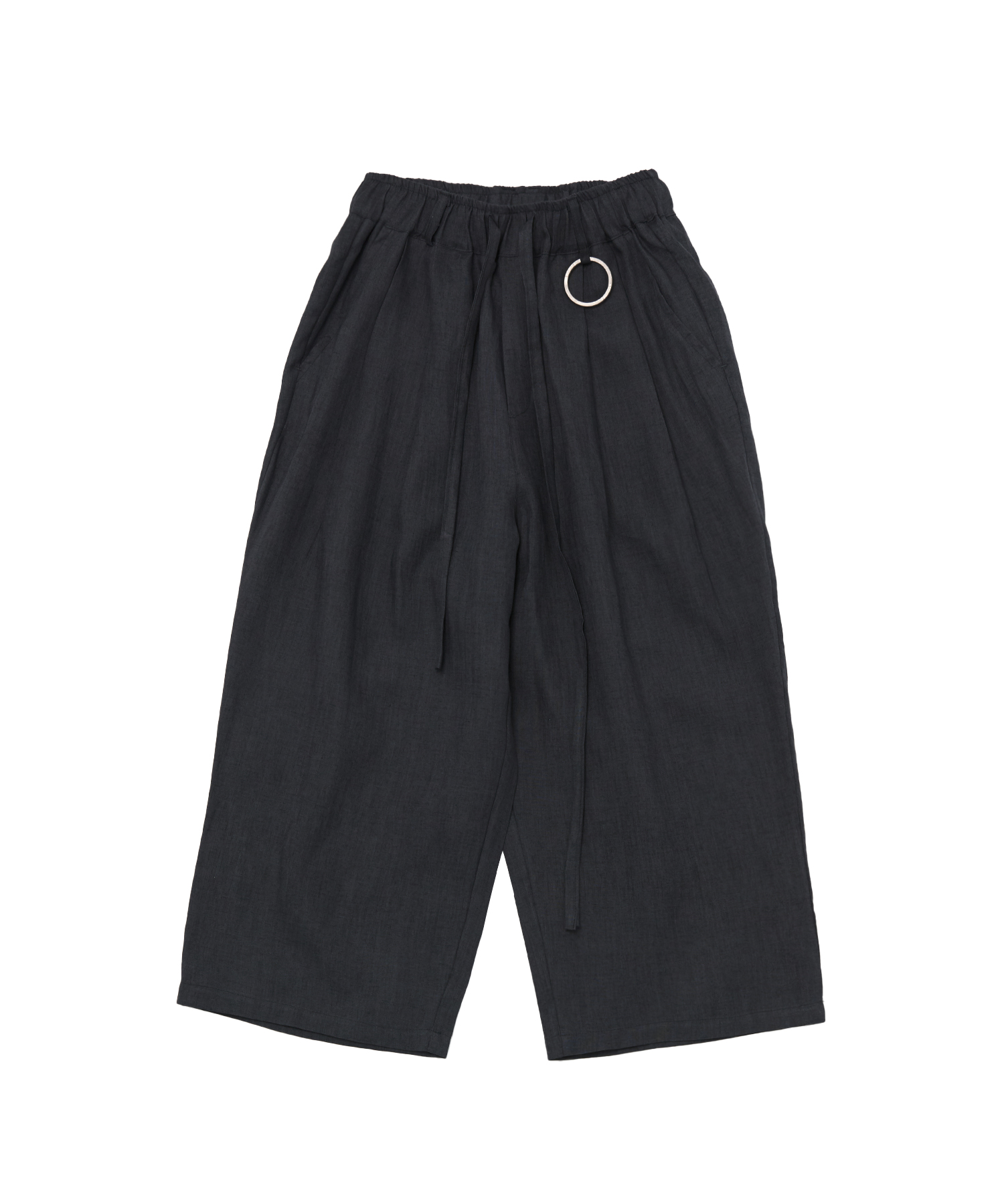RAIN-DROP ICE LINEN WIDE PANTS (Charcoal)