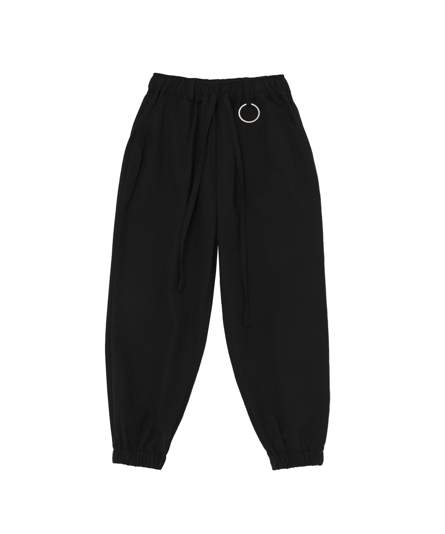 LINEN-COTTON LOOSE-FIT JOGGER PANTS (Black)