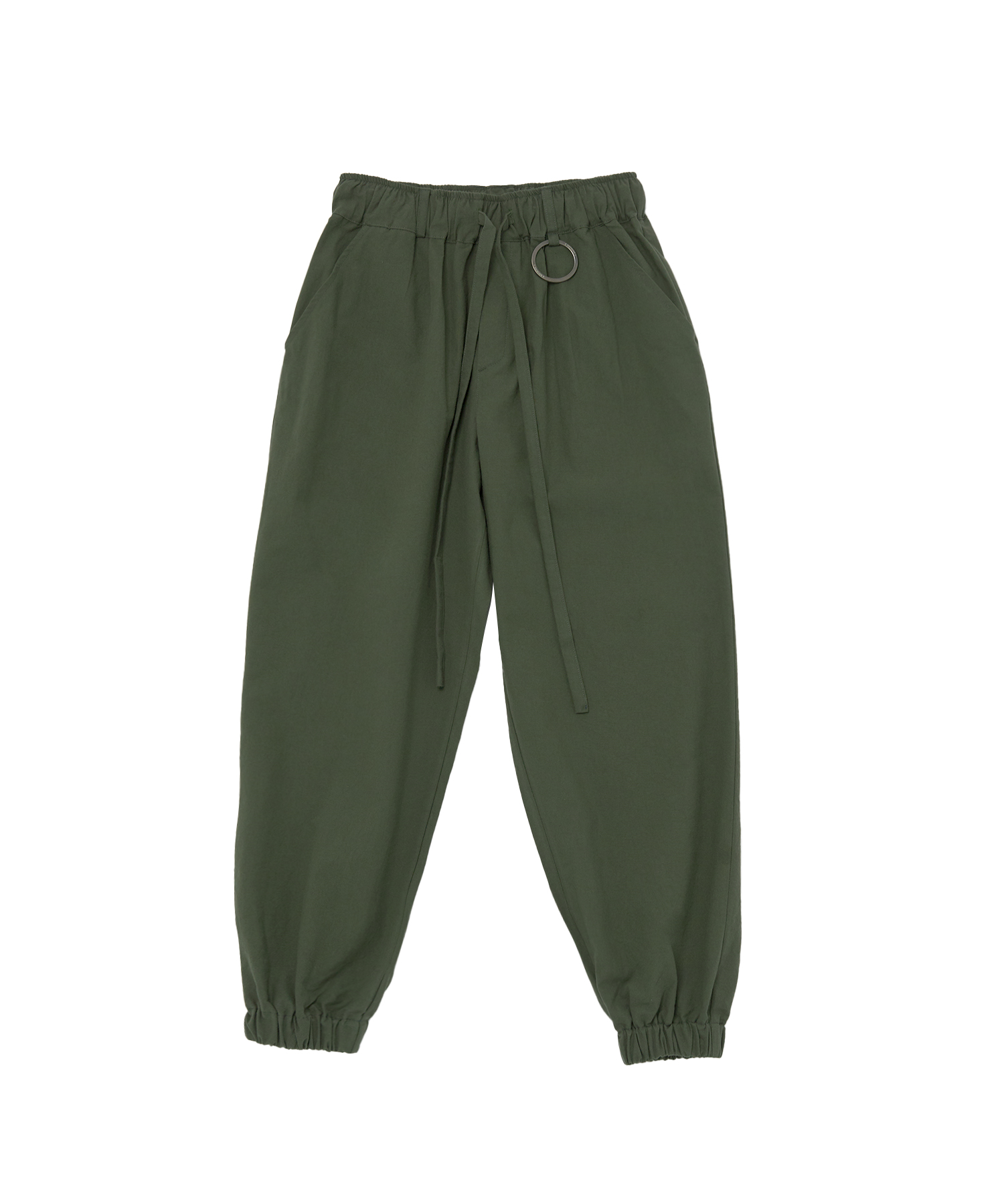 LINEN-COTTON LOOSE-FIT JOGGER PANTS (Khaki)