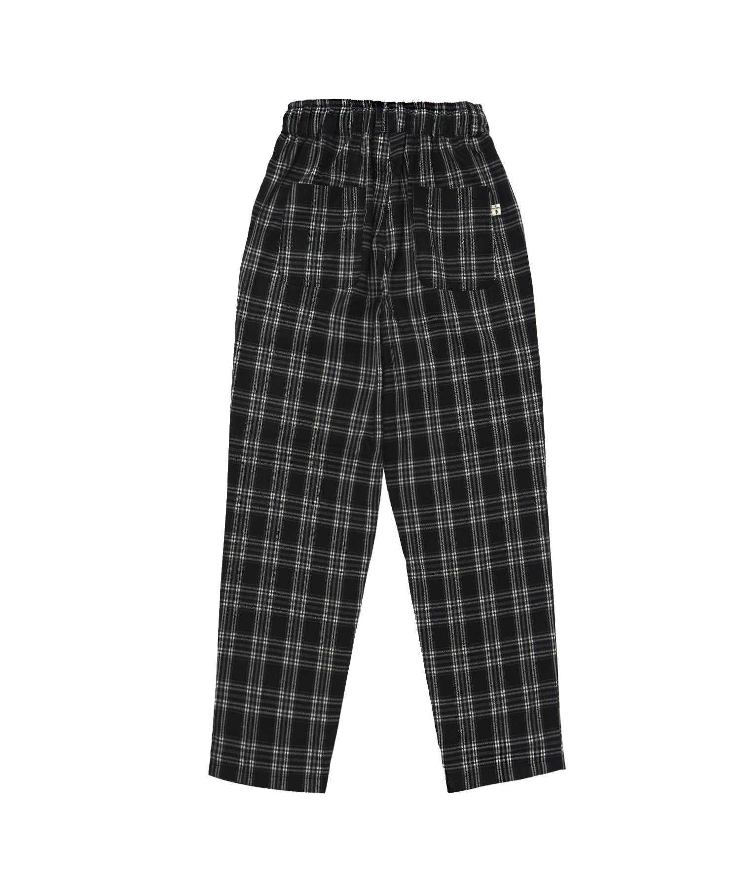 ALMAS CHECK LOOSE-FIT PANTS (Black)