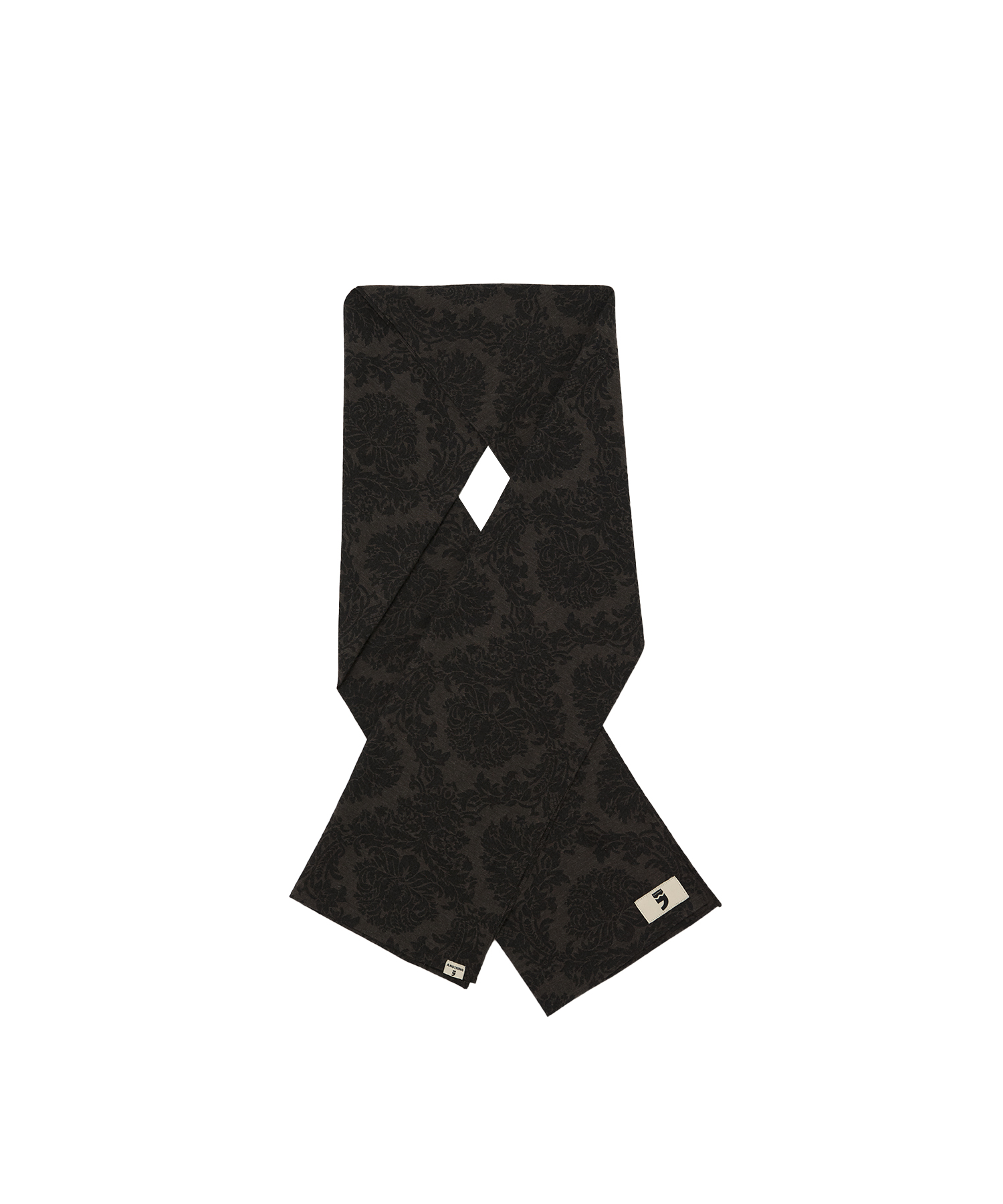 BAROQUE-PATTERN COTTON MUFFLER (Brown)