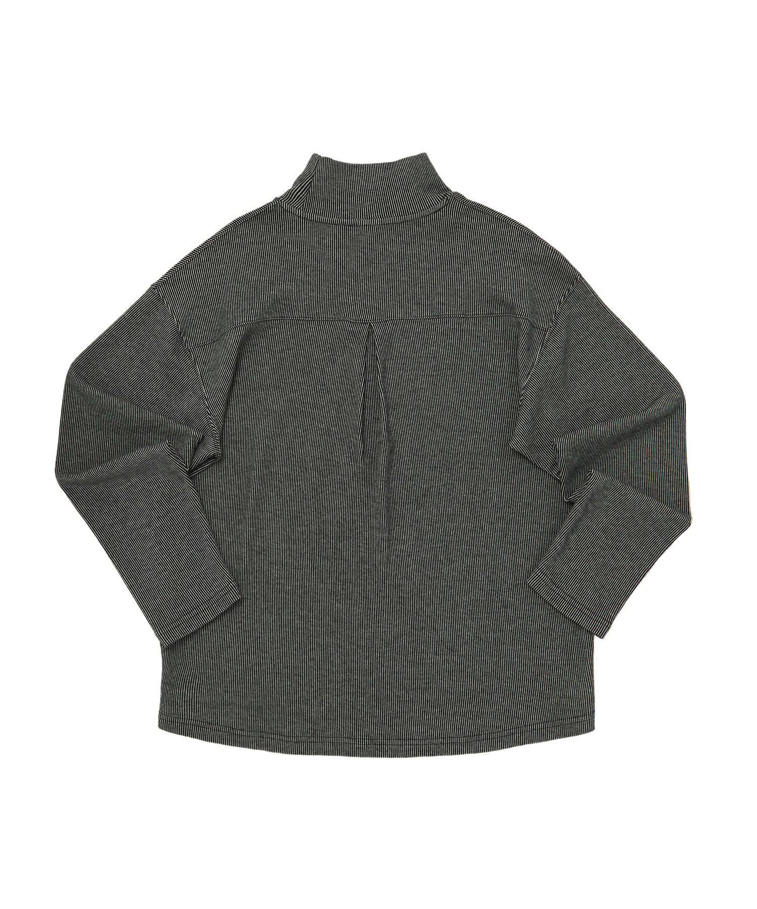 RAIN DROP-SHOULDER TURTLE-NECK TEE (Black)