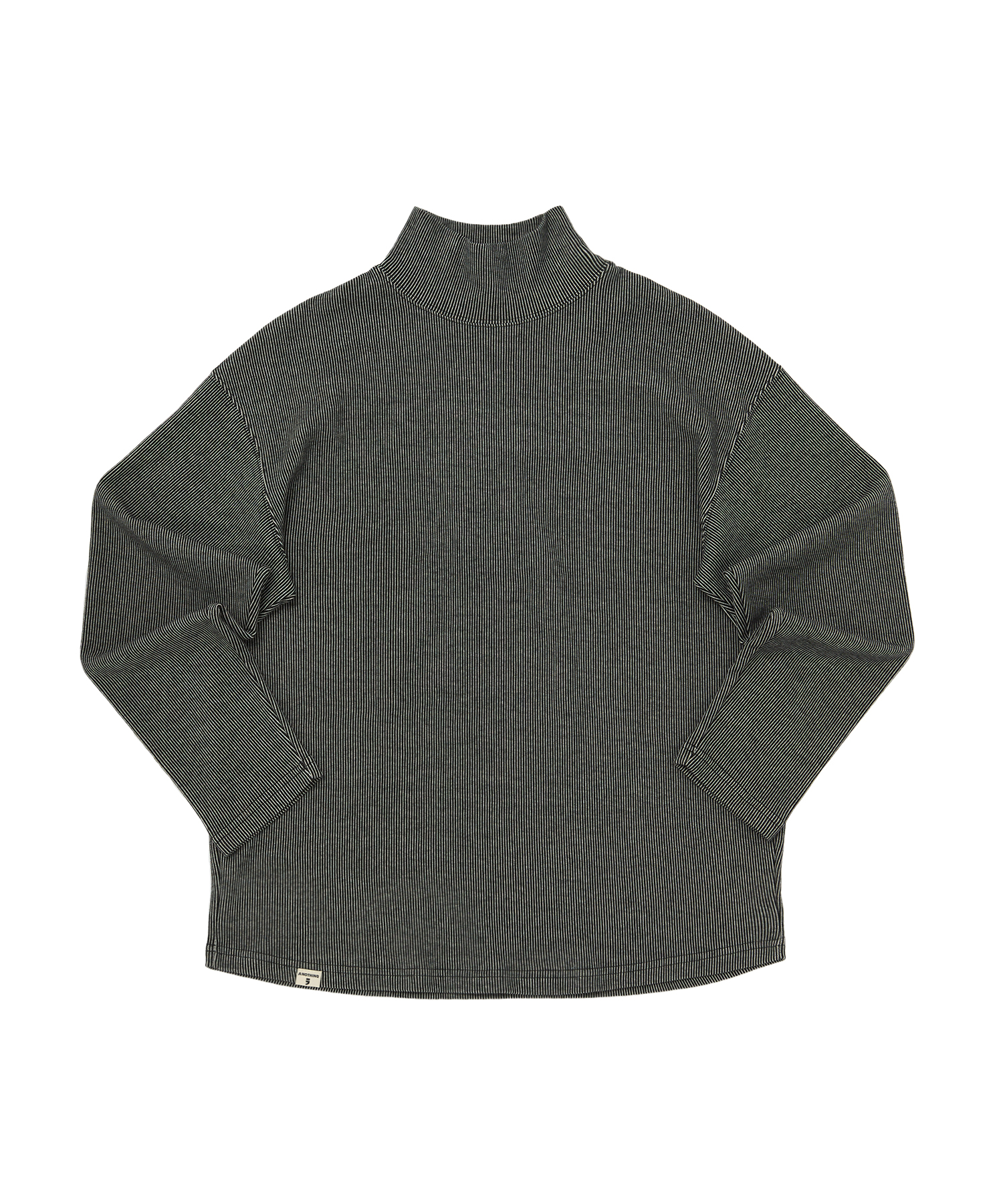 RAIN DROP-SHOULDER TURTLE-NECK TEE (Black)