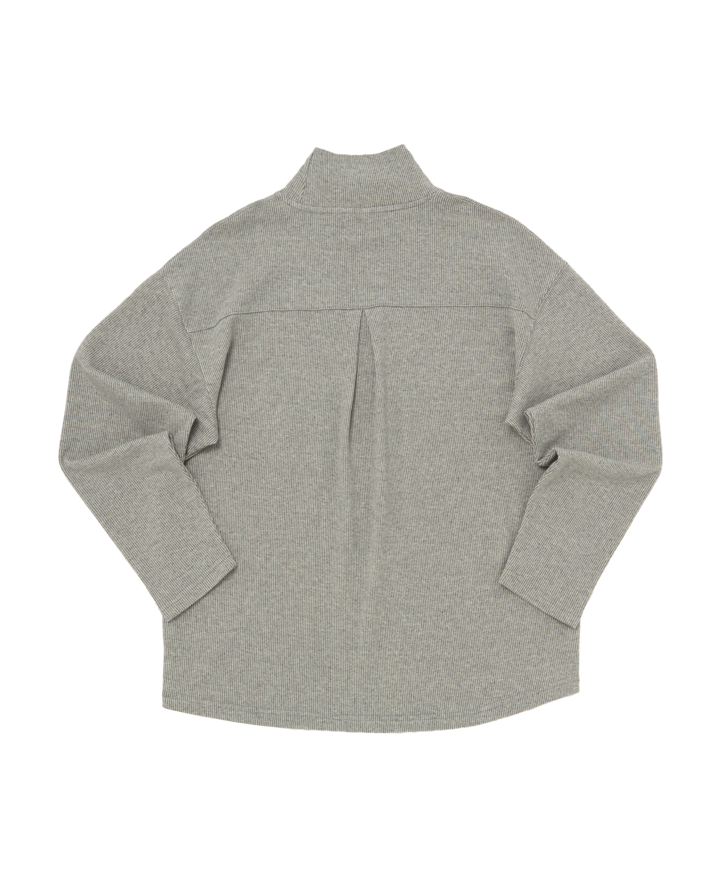 RAIN DROP-SHOULDER TURTLE-NECK TEE (Gray)
