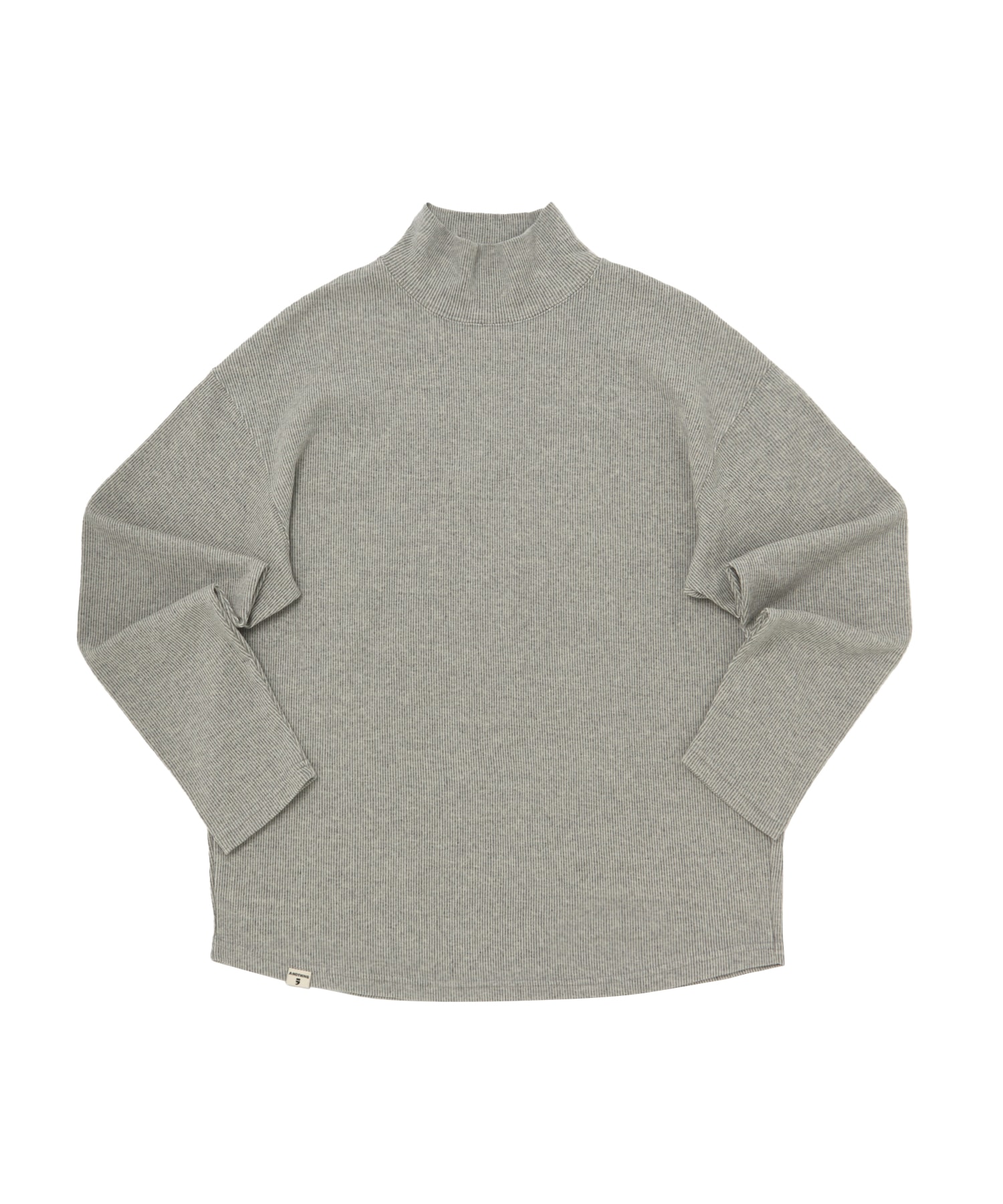 RAIN DROP-SHOULDER TURTLE-NECK TEE (Gray)