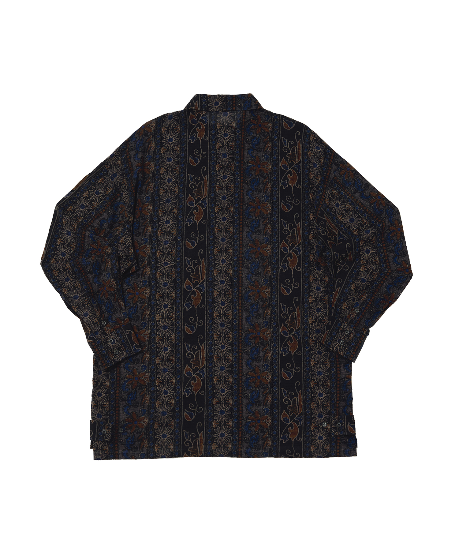 WOOD-CUT DROP-SHOULDER SHIRT (Black)
