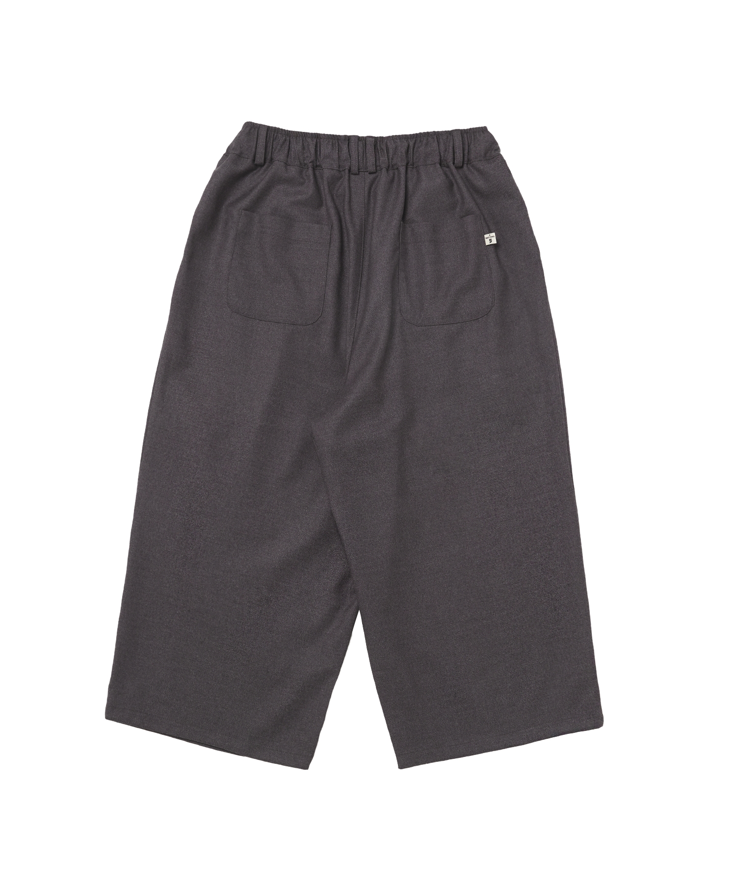 BLENDING-WOOL CROP WIDE PANTS (Gray)