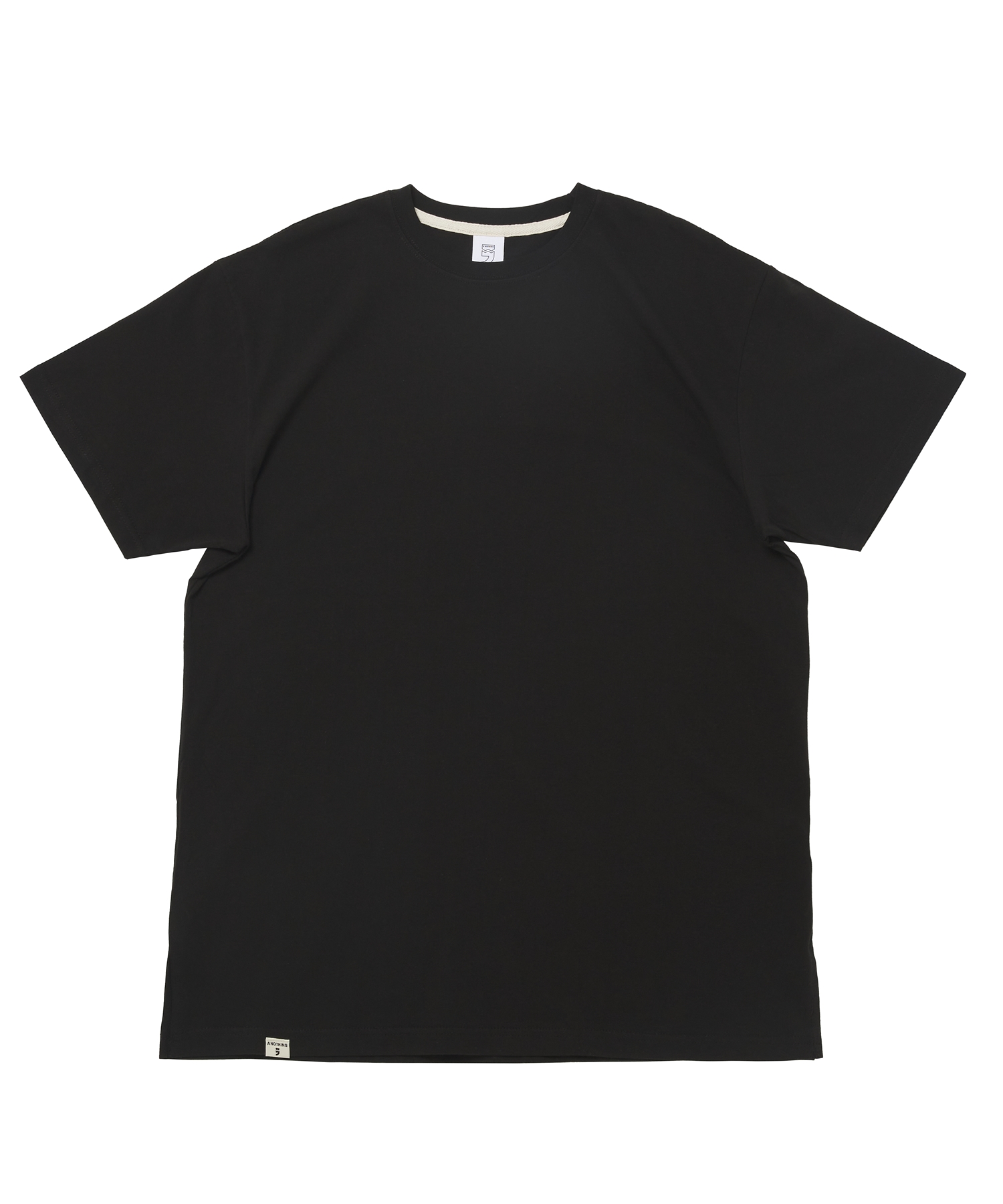 SILKY-COTTON LONG LAYERED 1/2 TEE (Black)