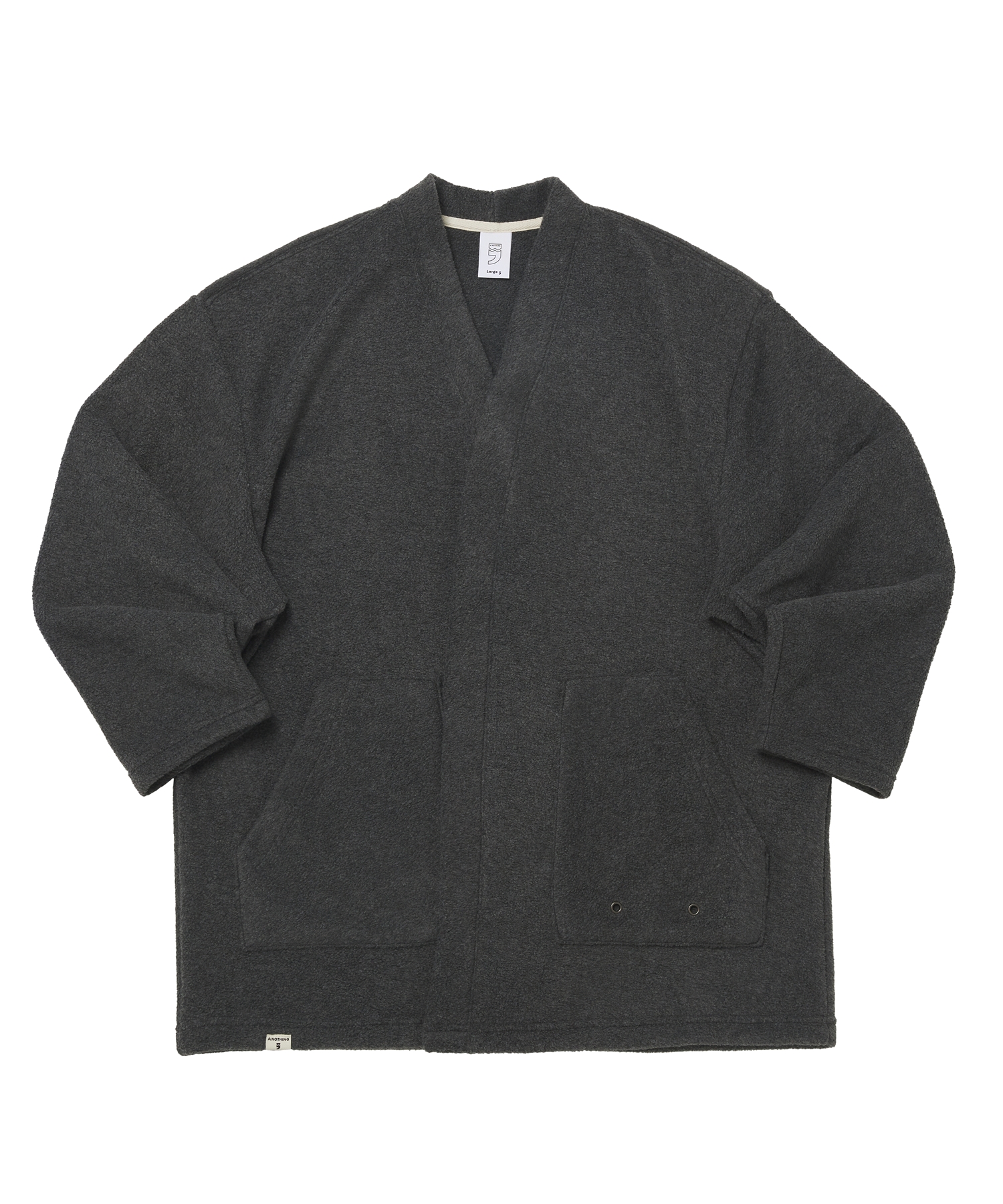 WARM-FLEECE HERITAGE CARDIGAN (Charcoal)