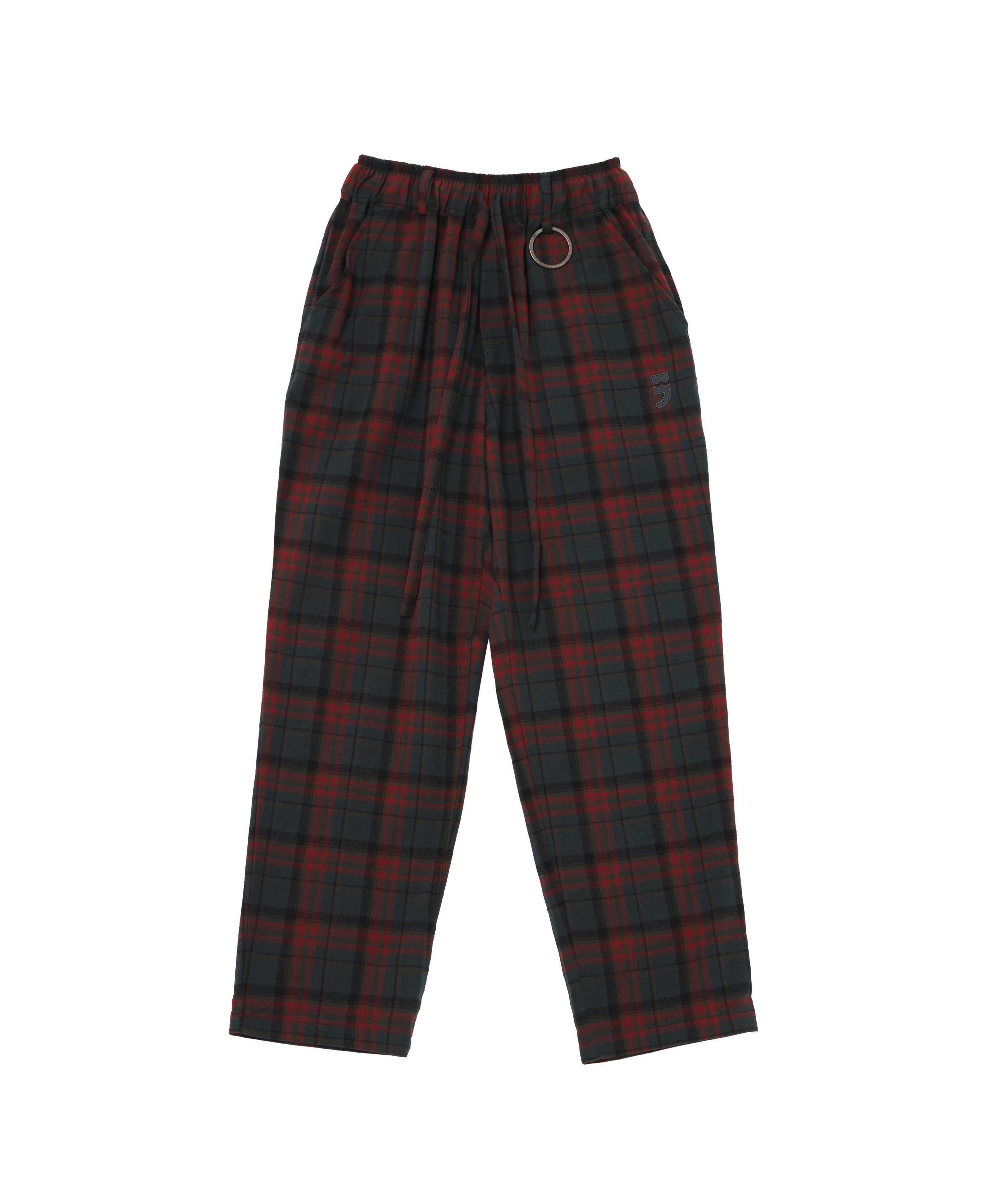 DREAMCATCHER CHECK LOOSE-FIT PANTS (Khaki)