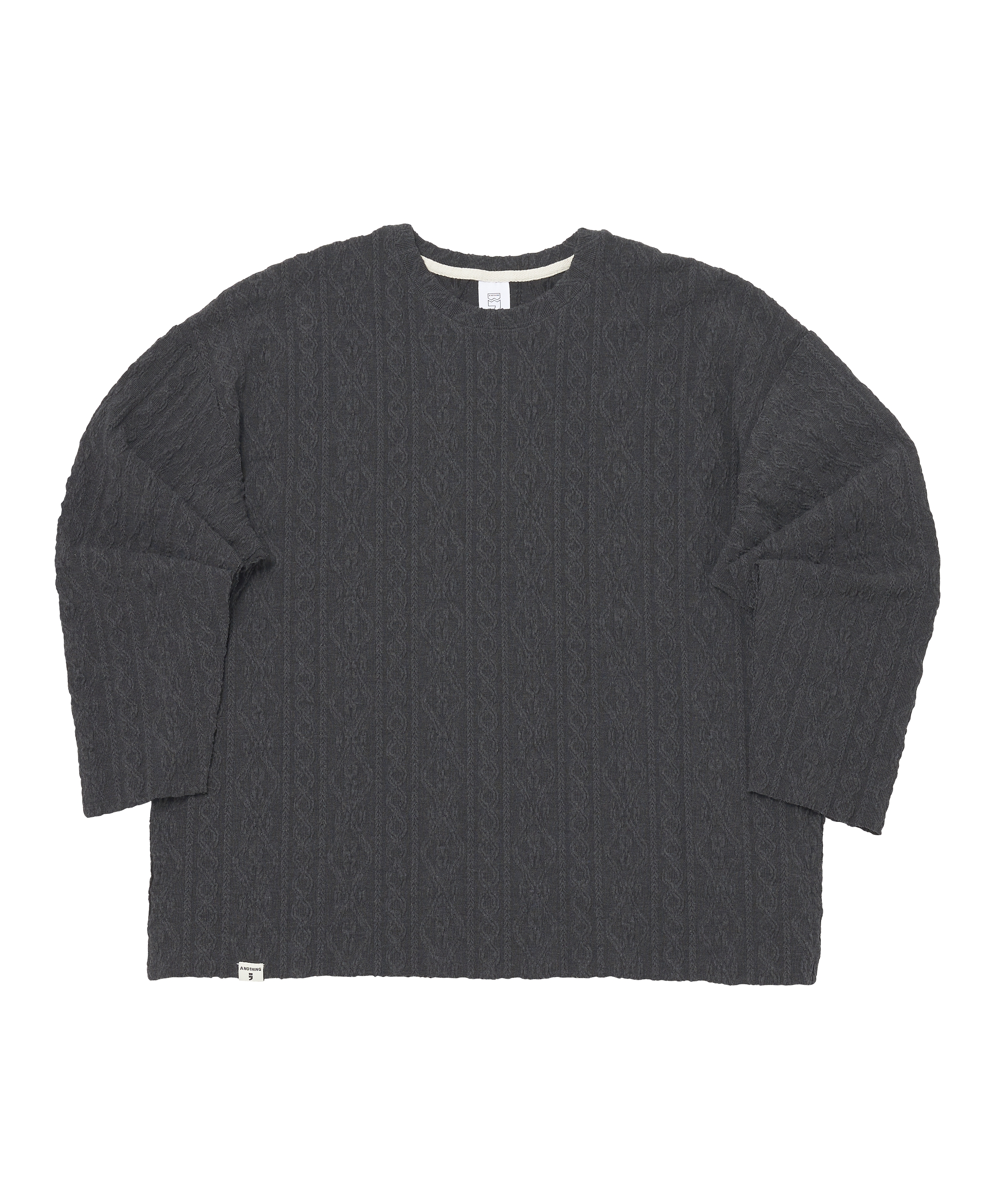 TWISTED ELASTIC CUT-OUT BOX TEE (Charcoal)