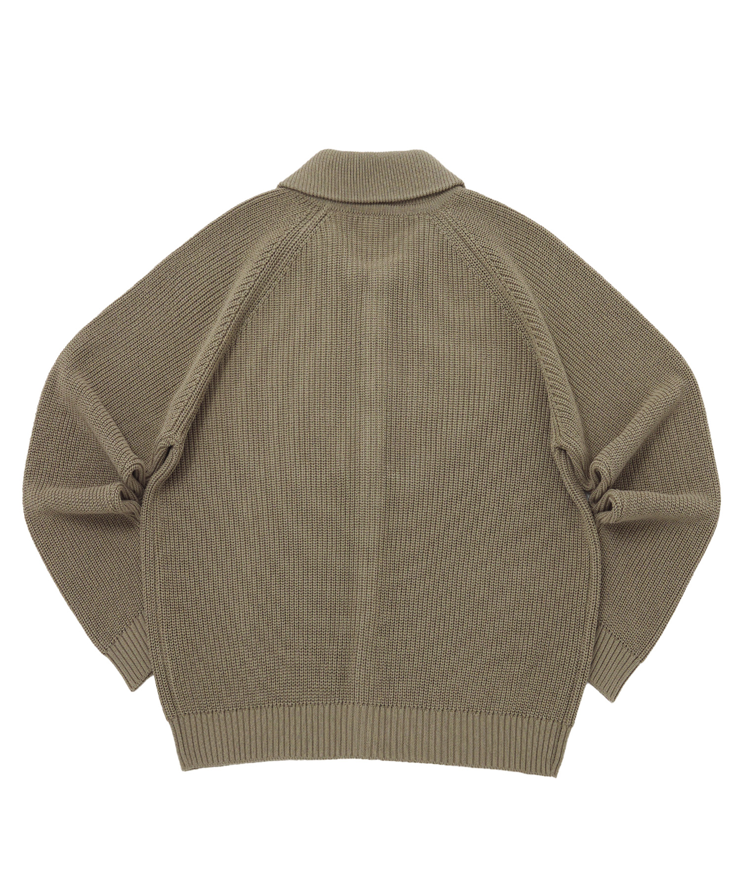 ROUND-COLLAR 7G KNIT CARDIGAN (Beige)