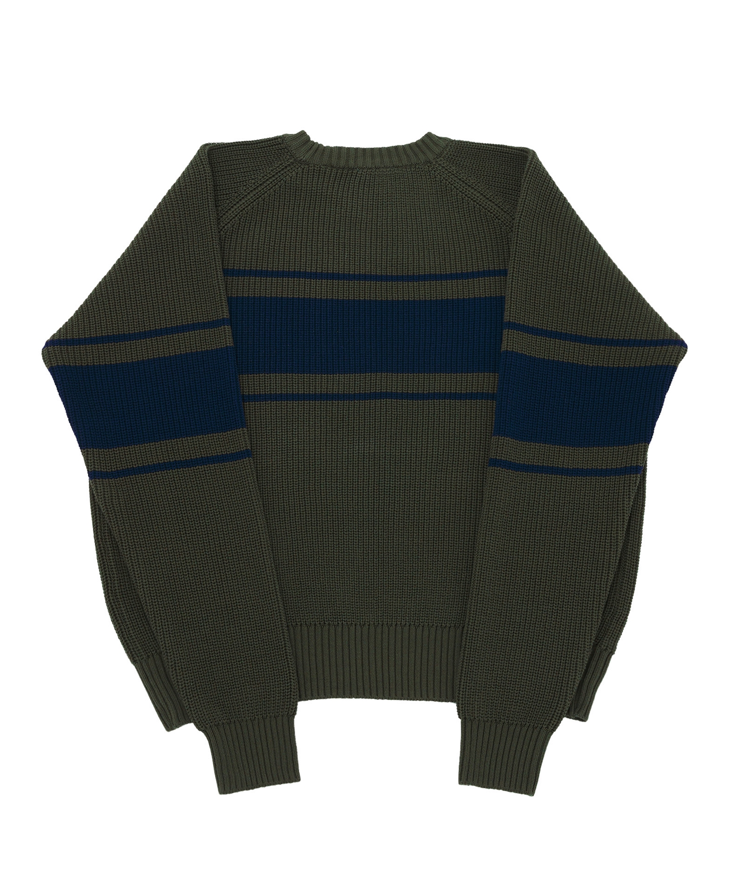 COLOR-LINE 7G KNIT CREW-NECK (Khaki)