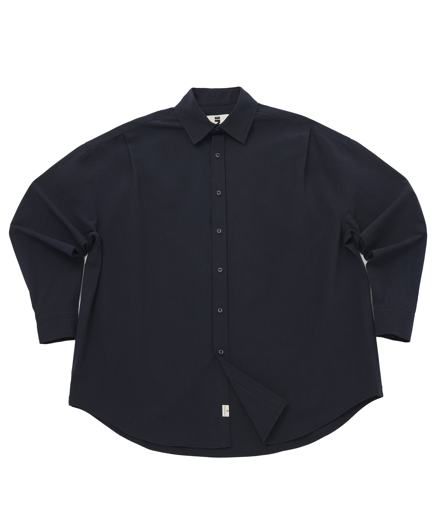 EARTH-COLOR PLEATS SHIRT (Deep Ocean)