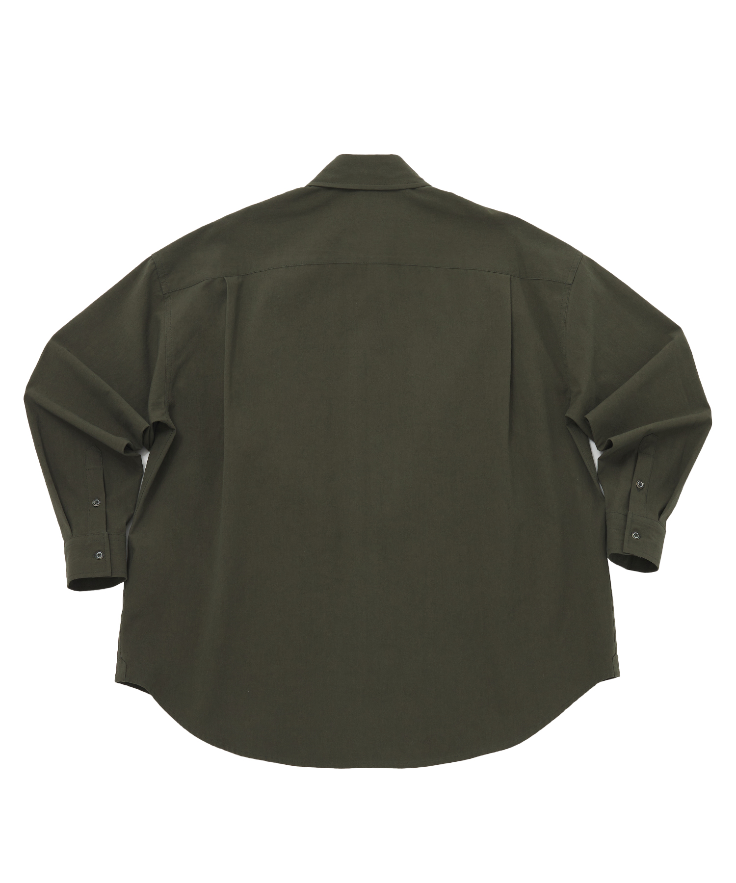 EARTH-COLOR PLEATS SHIRT (Dense Forest)
