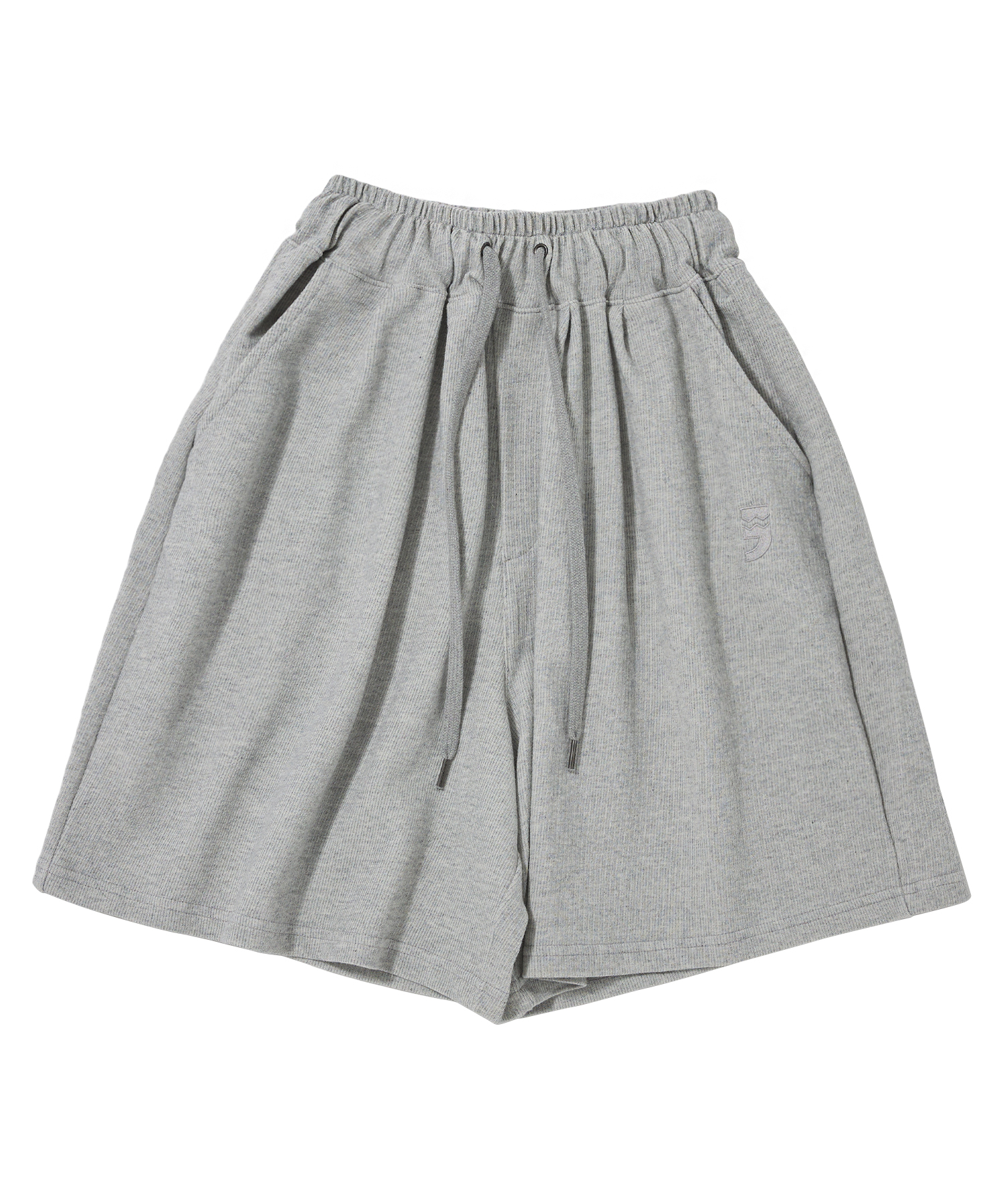 PIN-KNIT WIDE 1/2 PANTS (Gray)