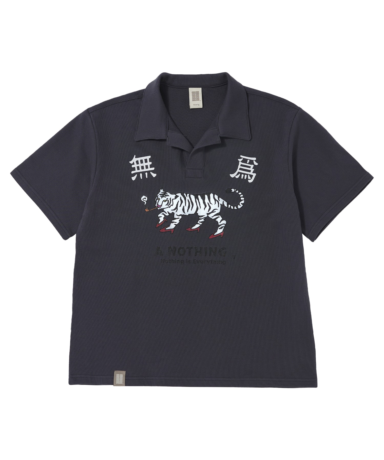 MU-WI PIN-KNIT 1/2 COLLAR-TEE (Charcoal)