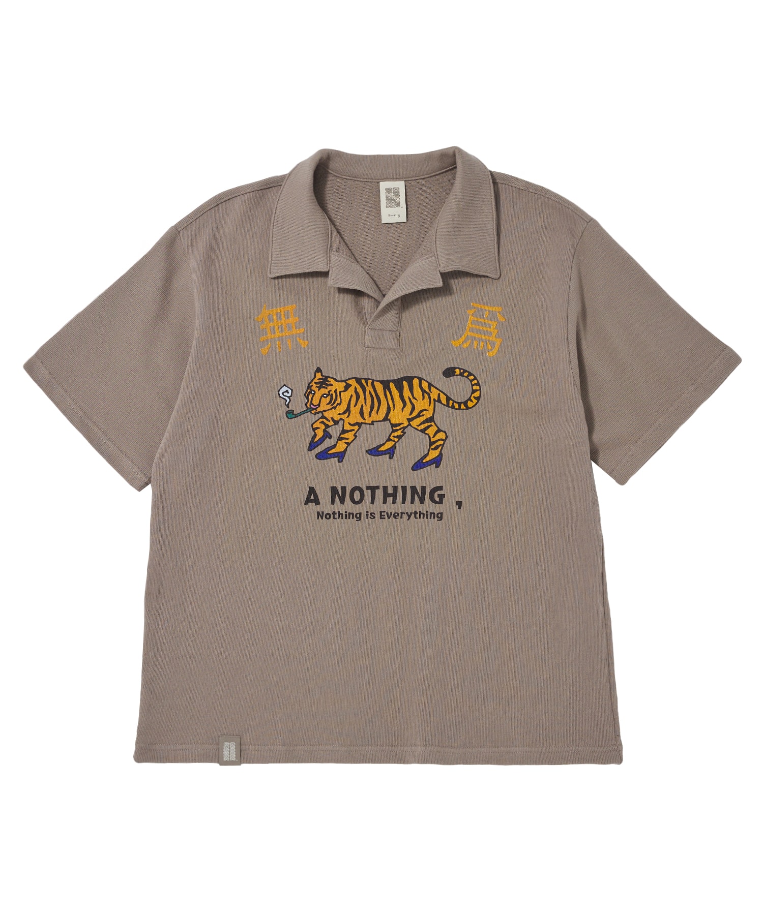 MU-WI PIN-KNIT 1/2 COLLAR-TEE (Beige)