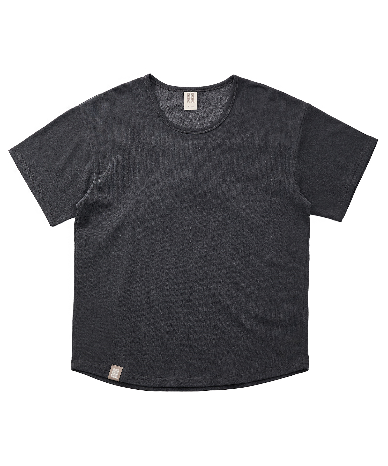 ESSENTIAL PLEAT U-NECK 1/2 TEE (Charcoal)