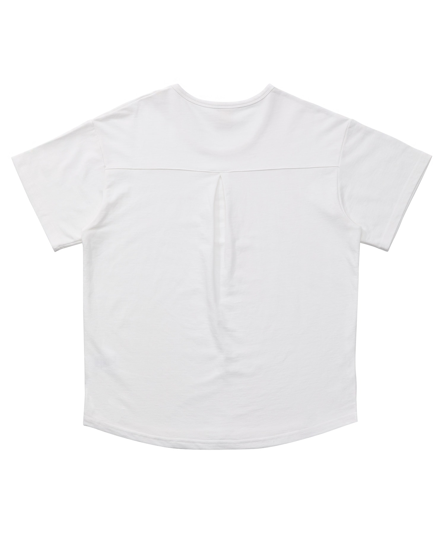 ESSENTIAL PLEAT U-NECK 1/2 TEE (Off-White)