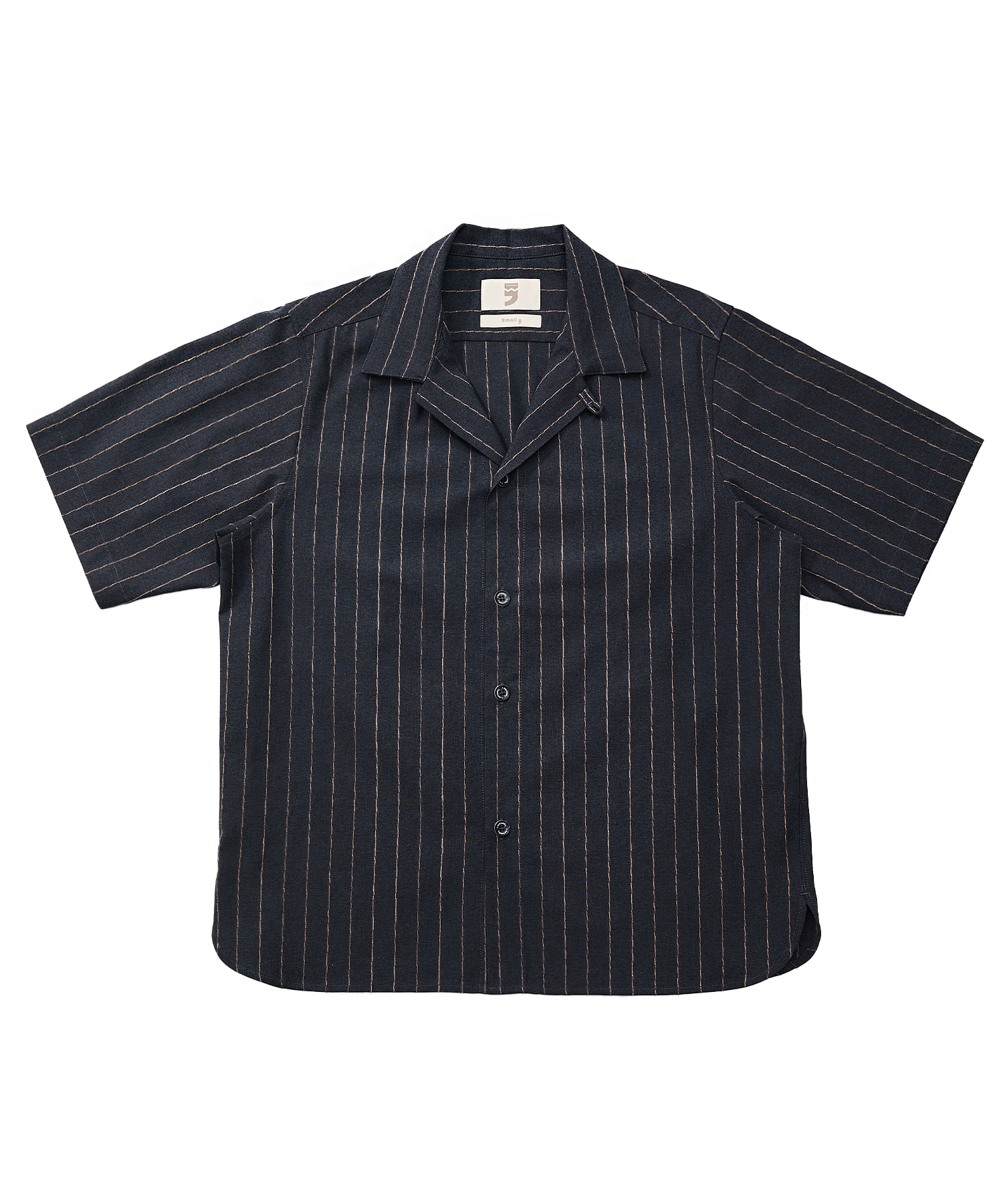 STRIPE L-C TAILORED 1/2 SHIRT (Navy)