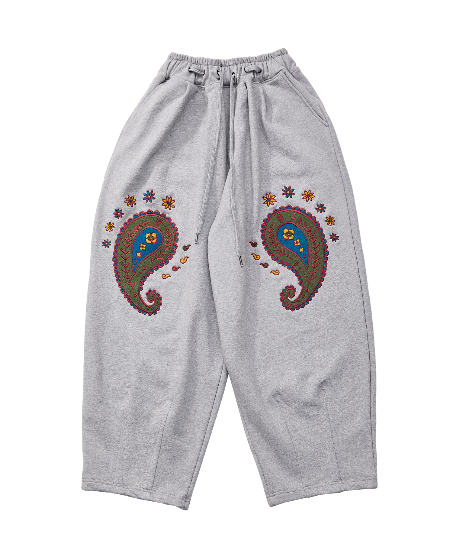 PAISLEY EMB. H-T SWEAT PANTS (Gray)