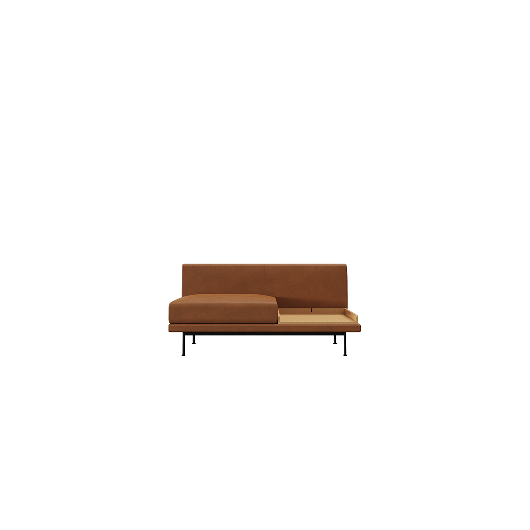 NO9. Armless Twin Leather Module (Seat/Tray)