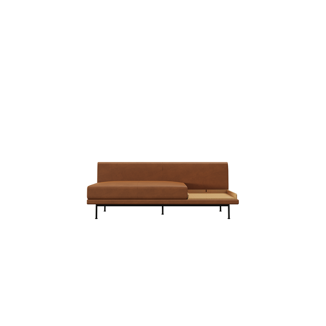 NO9. Armless Twin Leather Module (Seat/Tray)