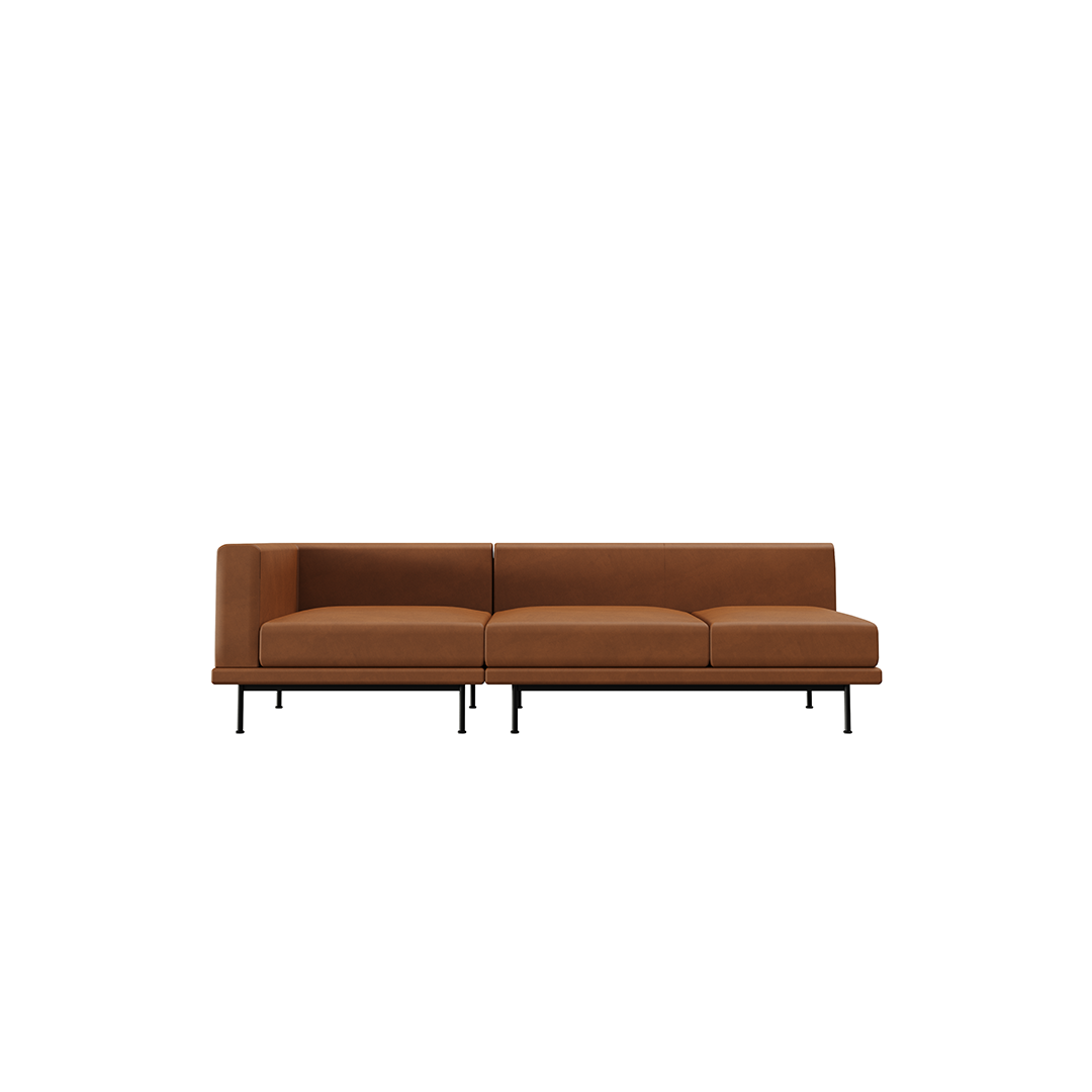 NO9. 2 Units Leather Sofa(Armless Twin Seat/ Tray)
