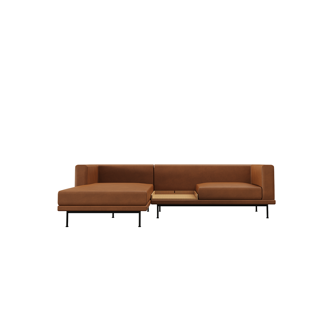 NO9. 960 Couch Leather Sofa(Armrest Twin Seat/ Tray)