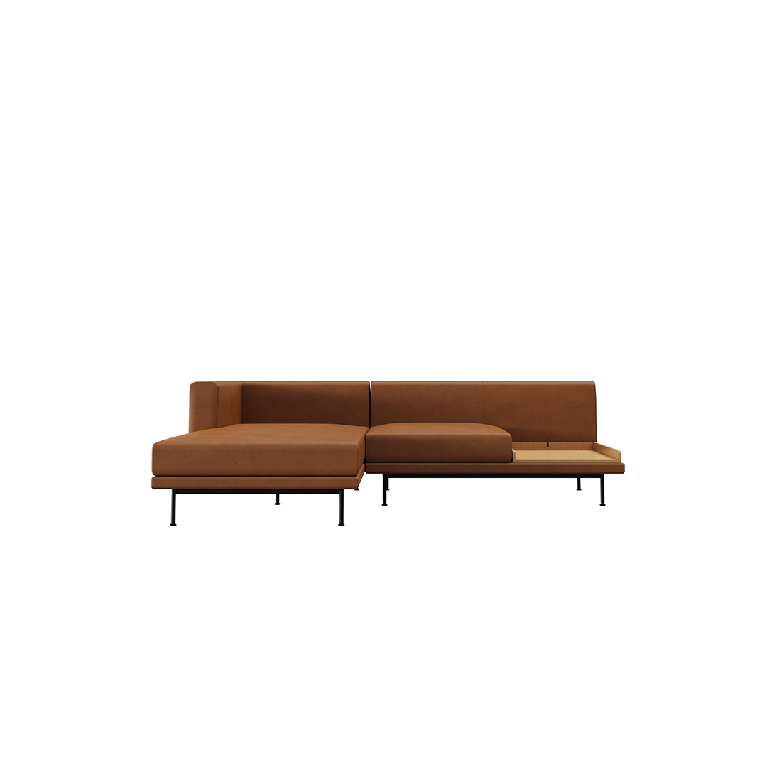 NO9. 960 Couch Leather Sofa(Armless Twin Seat/ Tray)