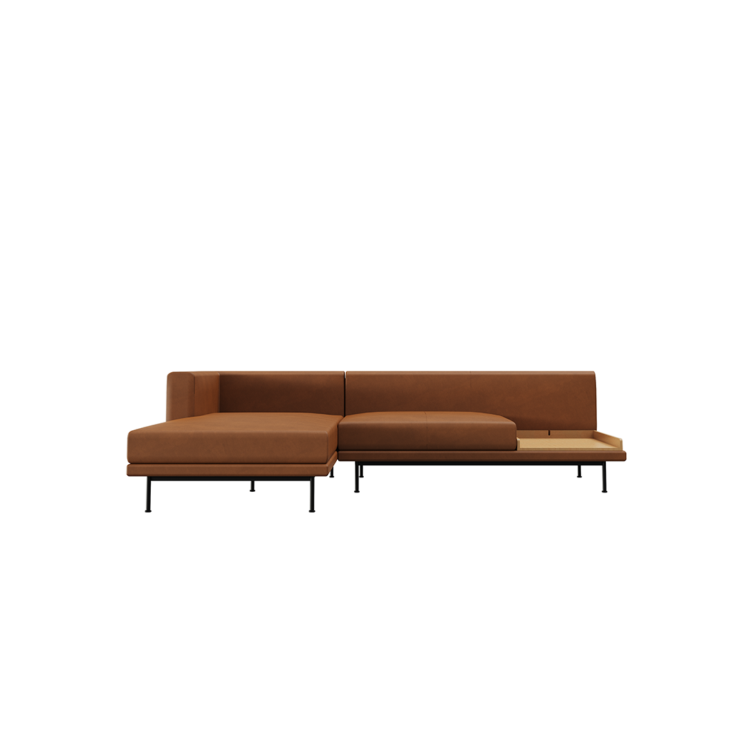 NO9. 960 Couch Leather Sofa(Armless Twin Seat/ Tray)