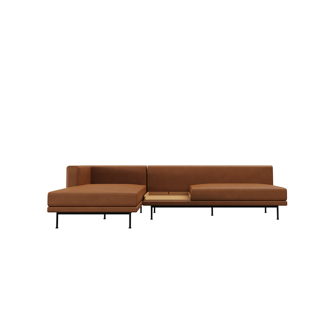 NO9. 960 Couch Leather Sofa(Armless Twin Seat/ Tray)