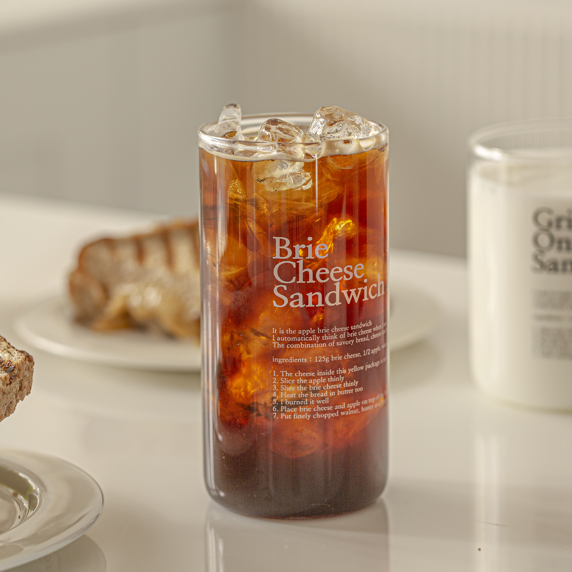 brie cheese sandwich glass